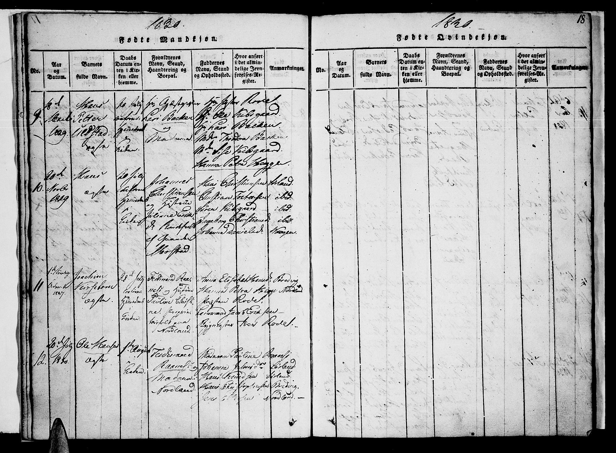 Ministerialprotokoller, klokkerbøker og fødselsregistre - Nordland, AV/SAT-A-1459/807/L0120: Parish register (official) no. 807A03, 1821-1848, p. 18