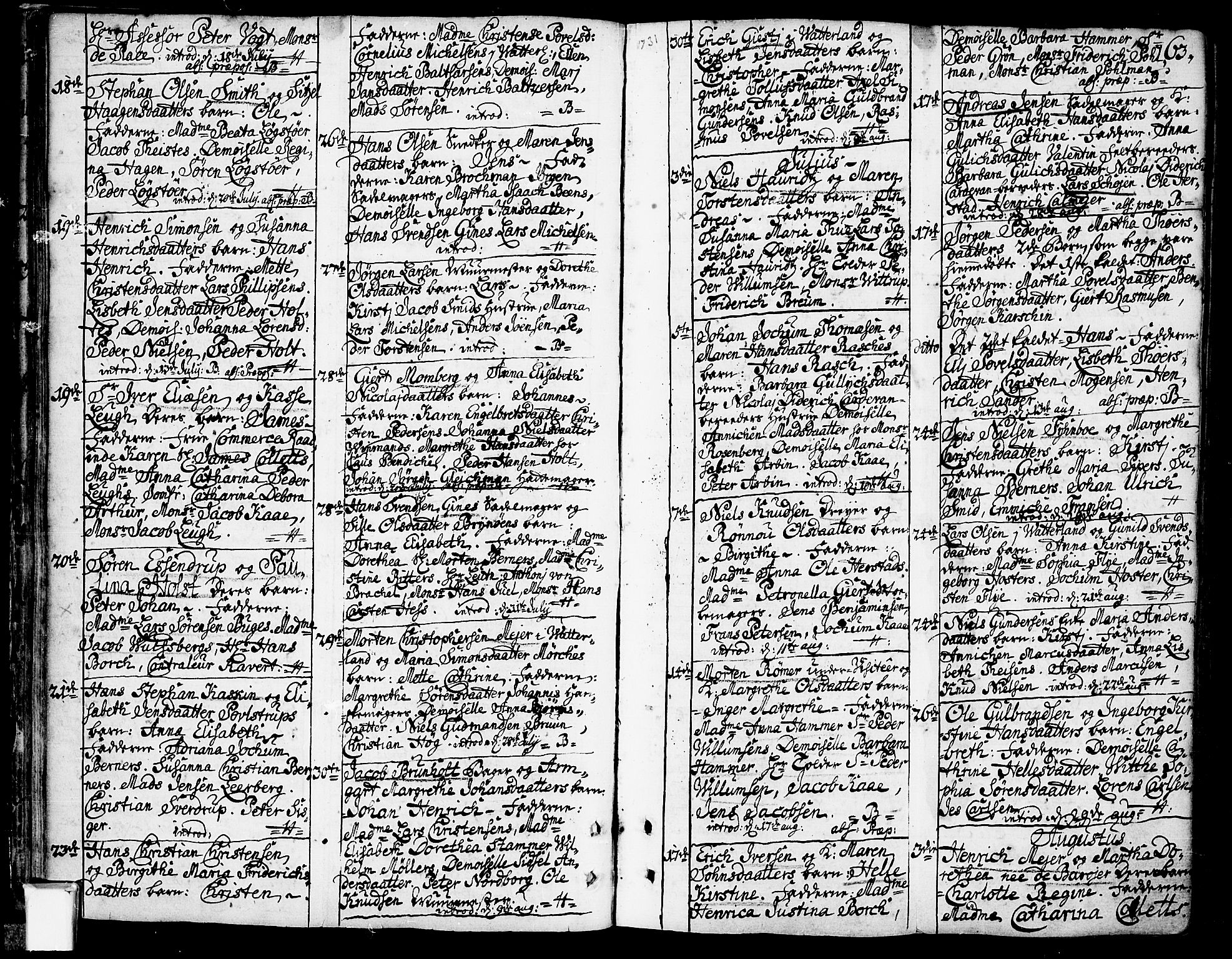 Oslo domkirke Kirkebøker, SAO/A-10752/F/Fa/L0003: Parish register (official) no. 3, 1731-1743, p. 63