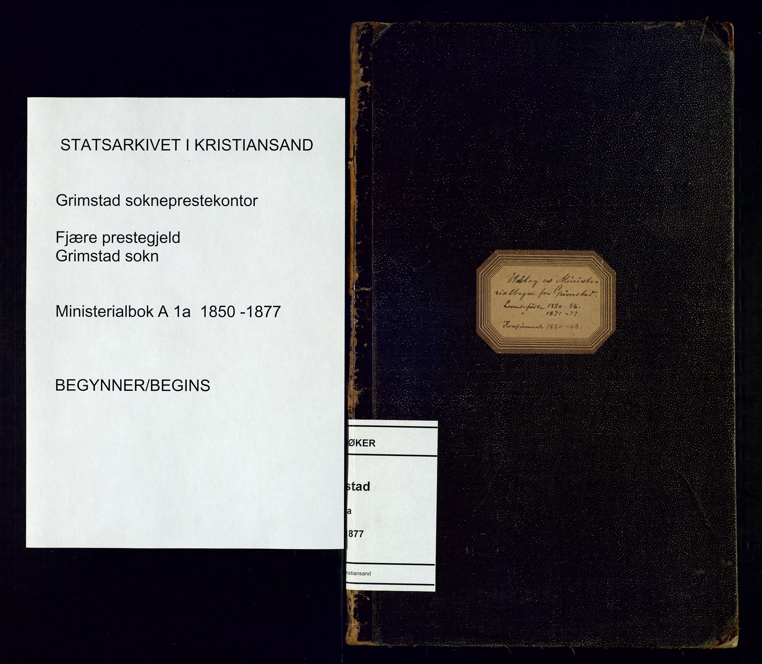 Grimstad sokneprestkontor, SAK/1111-0017/F/Fa/L0001: Parish register (official) no. A 1a, 1850-1877