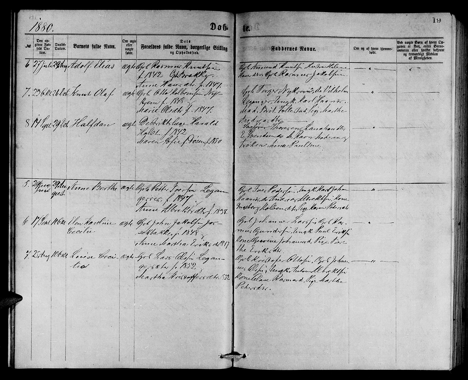 Ministerialprotokoller, klokkerbøker og fødselsregistre - Møre og Romsdal, SAT/A-1454/508/L0094: Parish register (official) no. 508A01, 1873-1886, p. 19