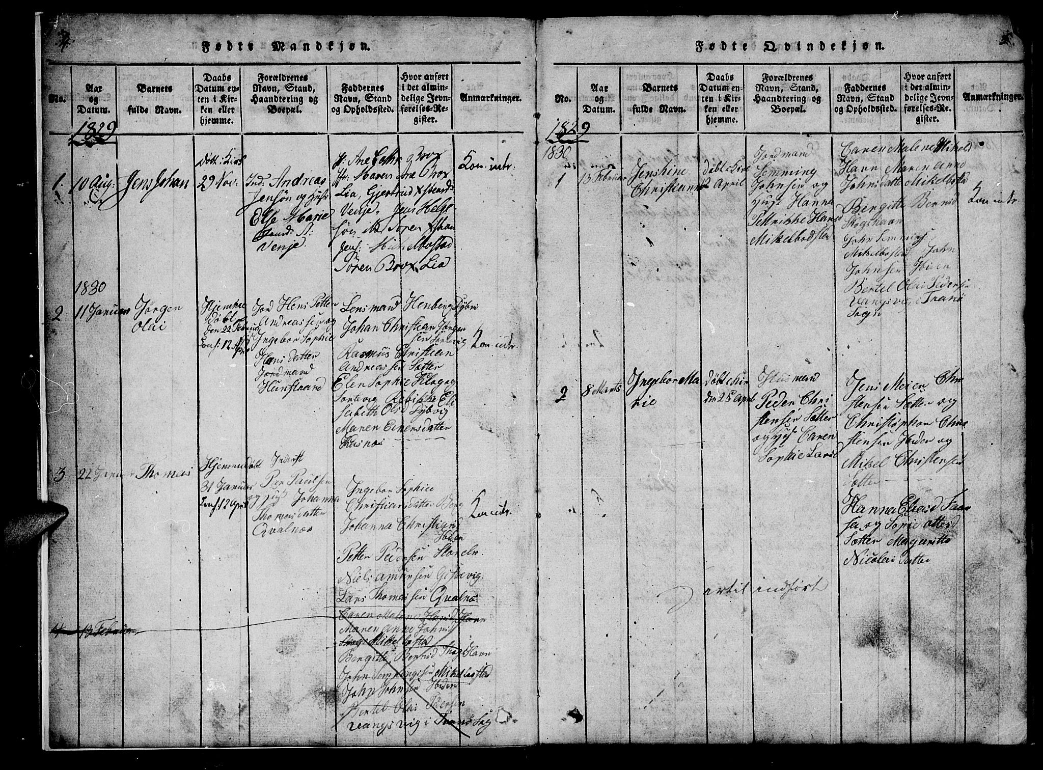 Tranøy sokneprestkontor, SATØ/S-1313/I/Ia/Iab/L0009klokker: Parish register (copy) no. 9, 1829-1834, p. 4-5
