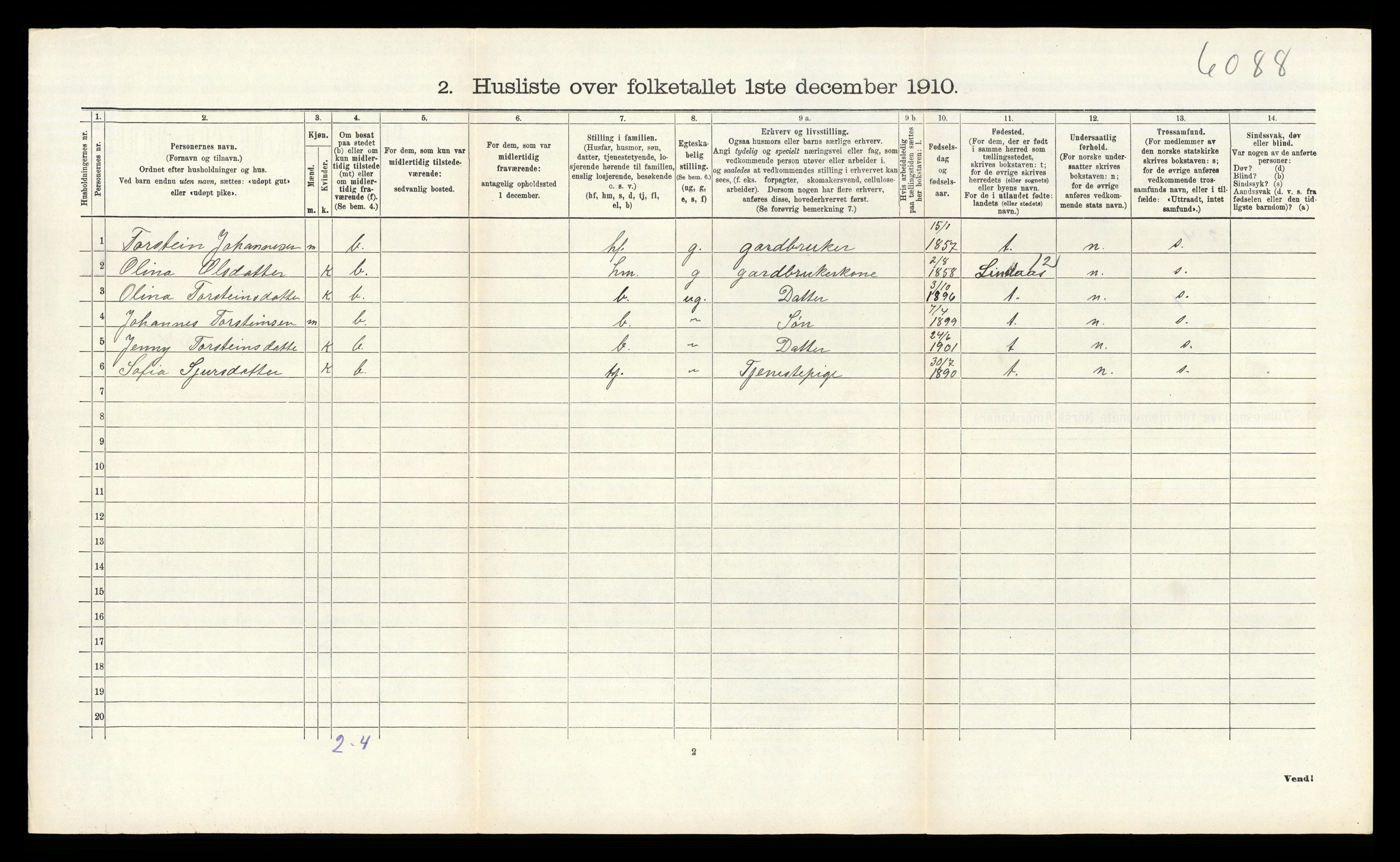 RA, 1910 census for Alversund, 1910, p. 973