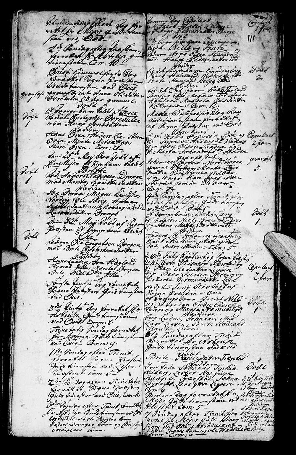 Os sokneprestembete, AV/SAB-A-99929: Parish register (official) no. A 2, 1723-1758, p. 111