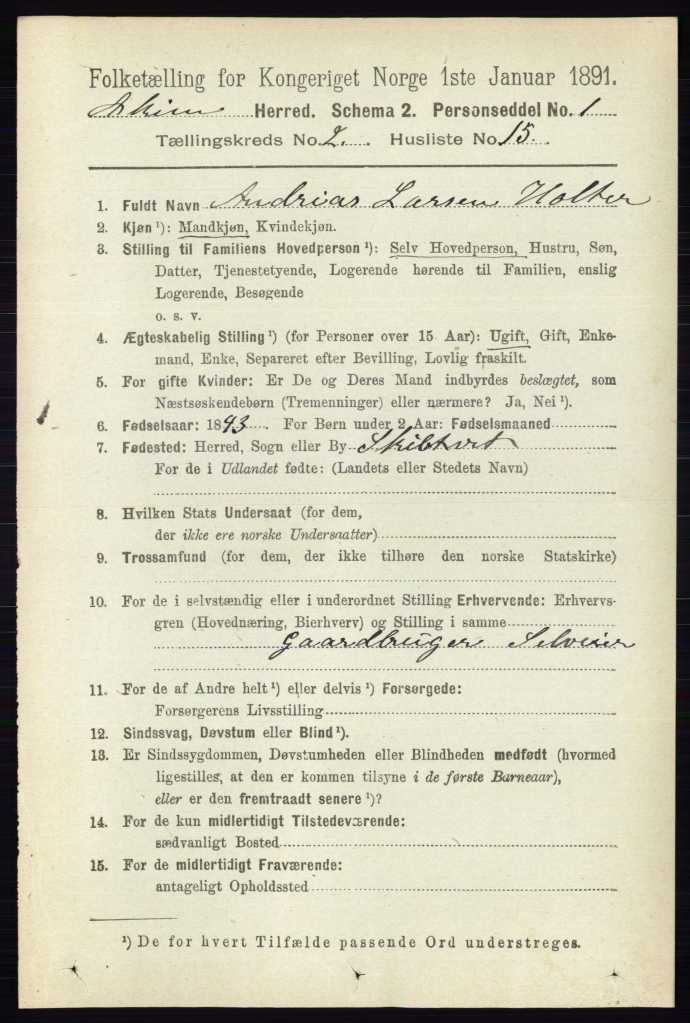 RA, 1891 census for 0124 Askim, 1891, p. 329