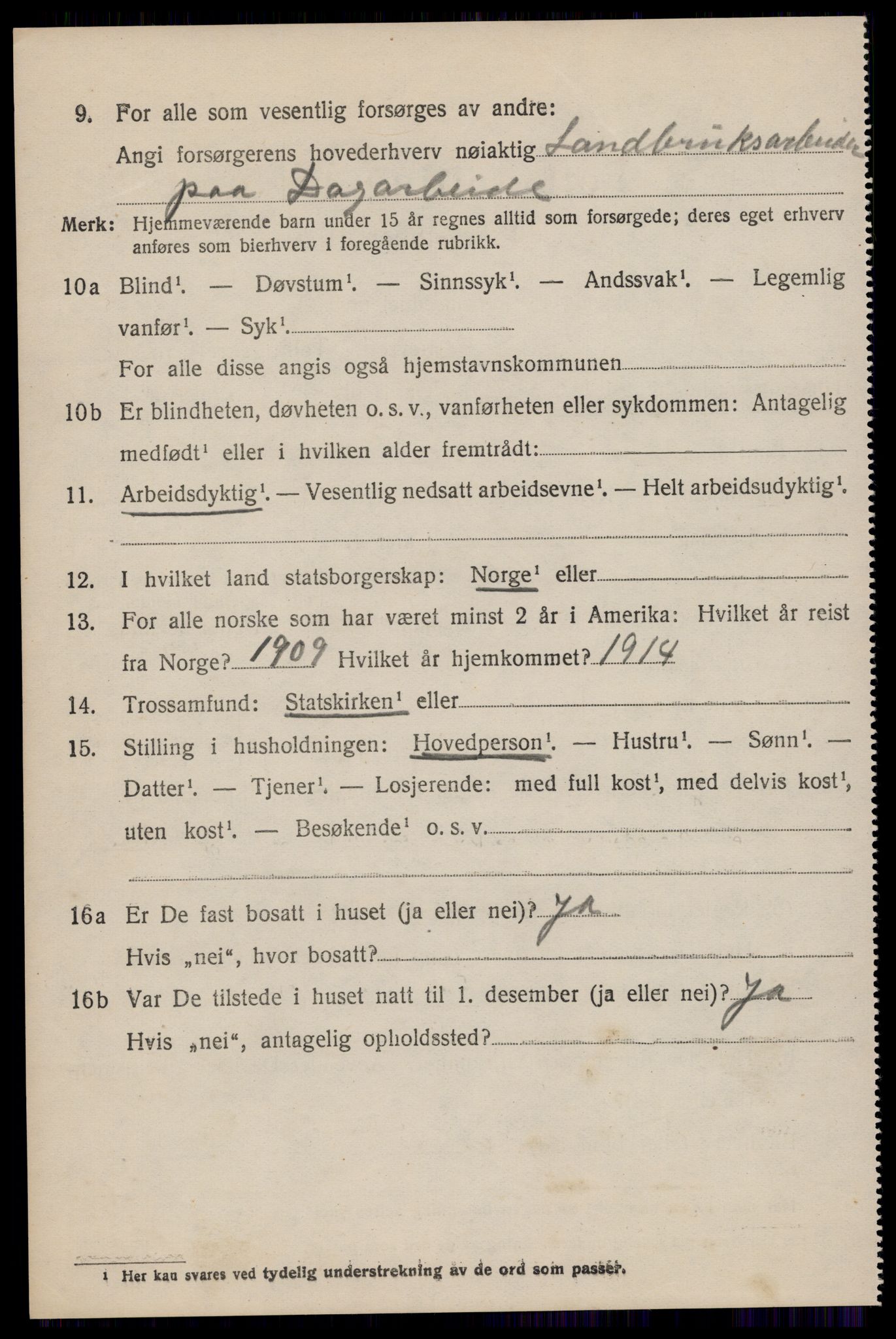 SAST, 1920 census for Håland, 1920, p. 10254