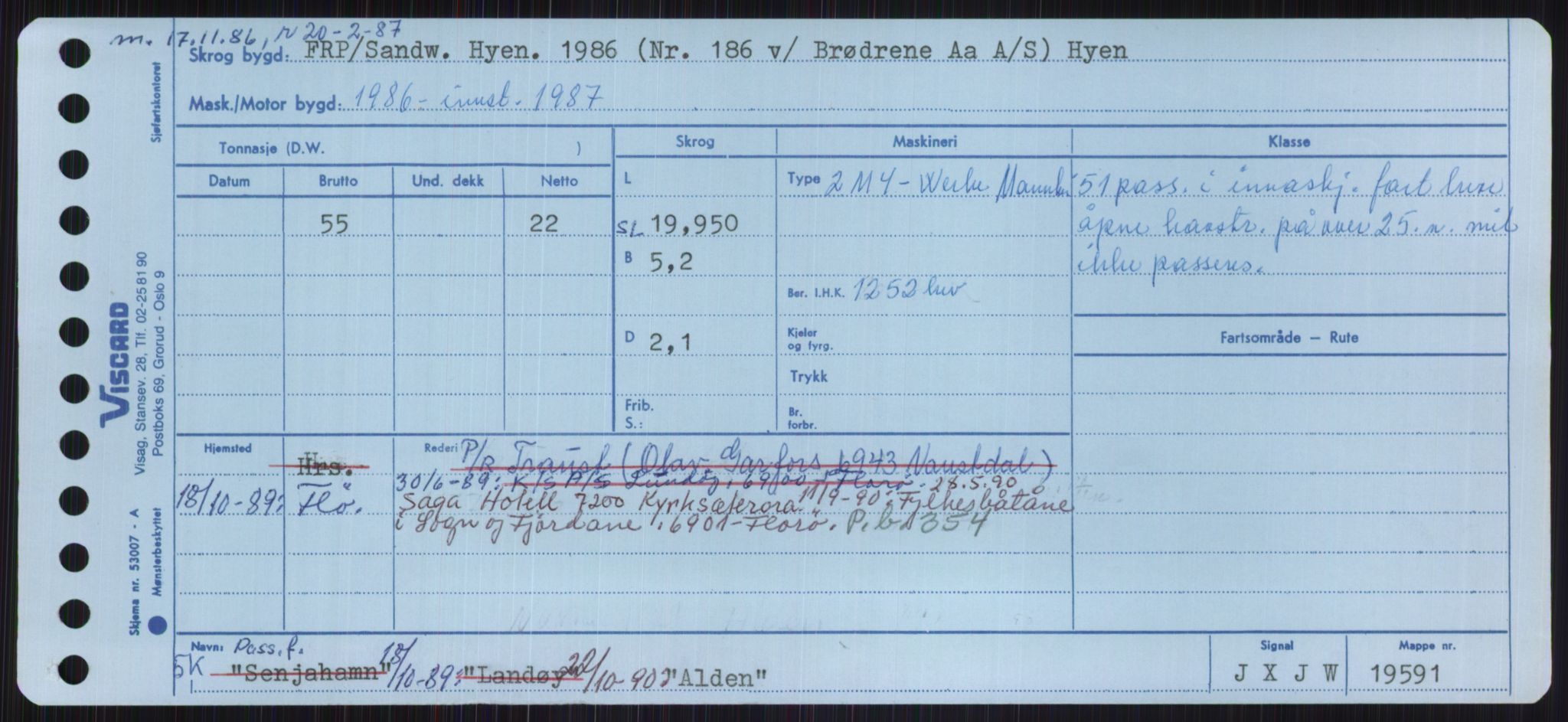 Sjøfartsdirektoratet med forløpere, Skipsmålingen, RA/S-1627/H/Ha/L0001/0001: Fartøy, A-Eig / Fartøy A-Bjøn, p. 83