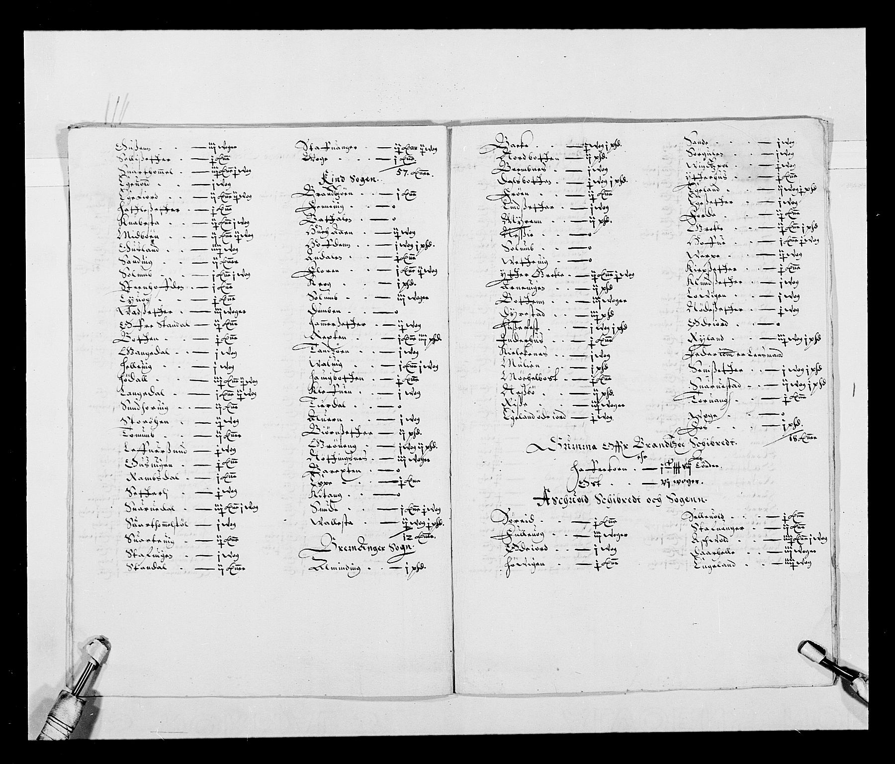 Stattholderembetet 1572-1771, AV/RA-EA-2870/Ek/L0026/0002: Jordebøker 1633-1658: / Tiendelister fra Bergenhus len, 1642-1647, p. 9