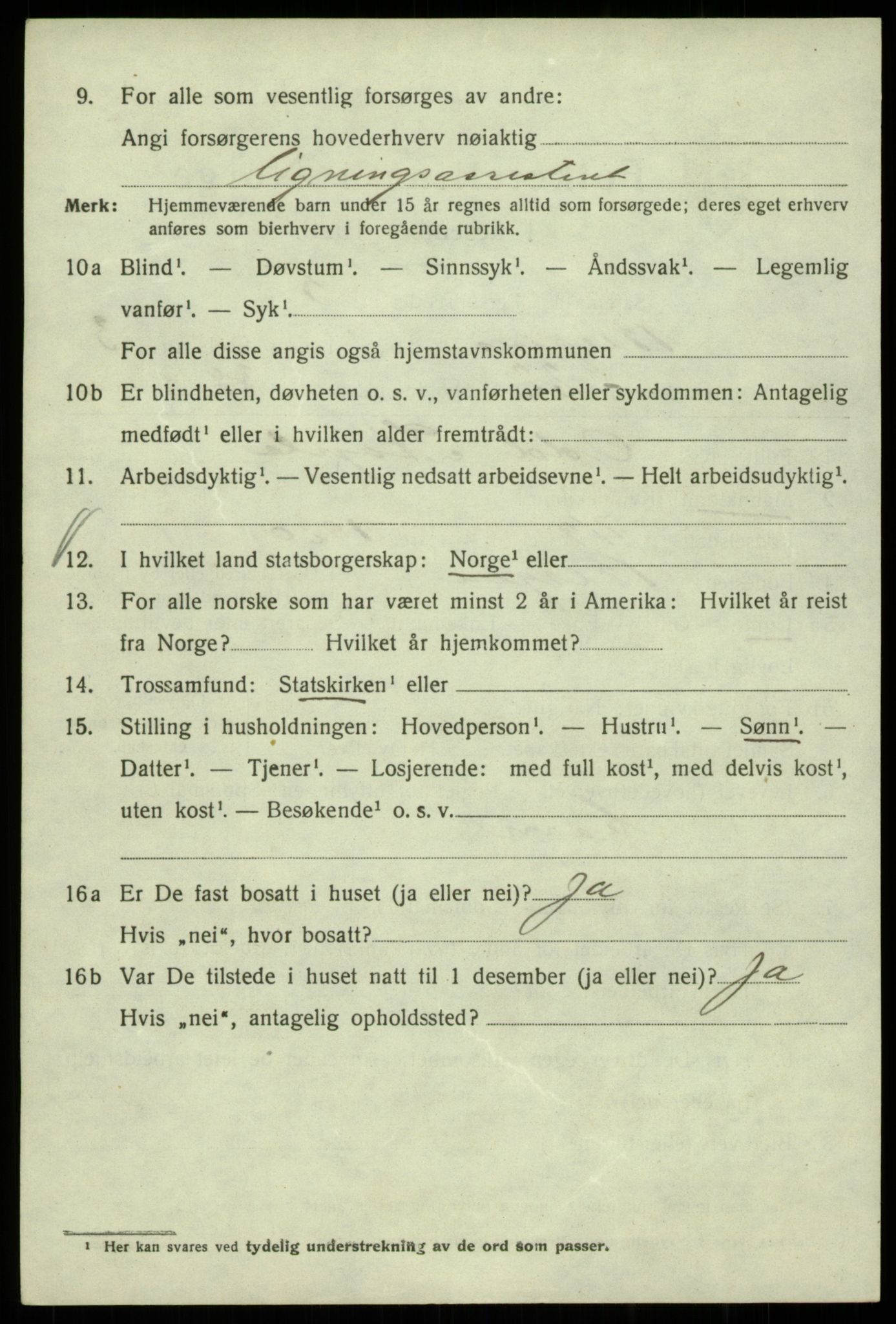 SAB, 1920 census for Bergen, 1920, p. 62120