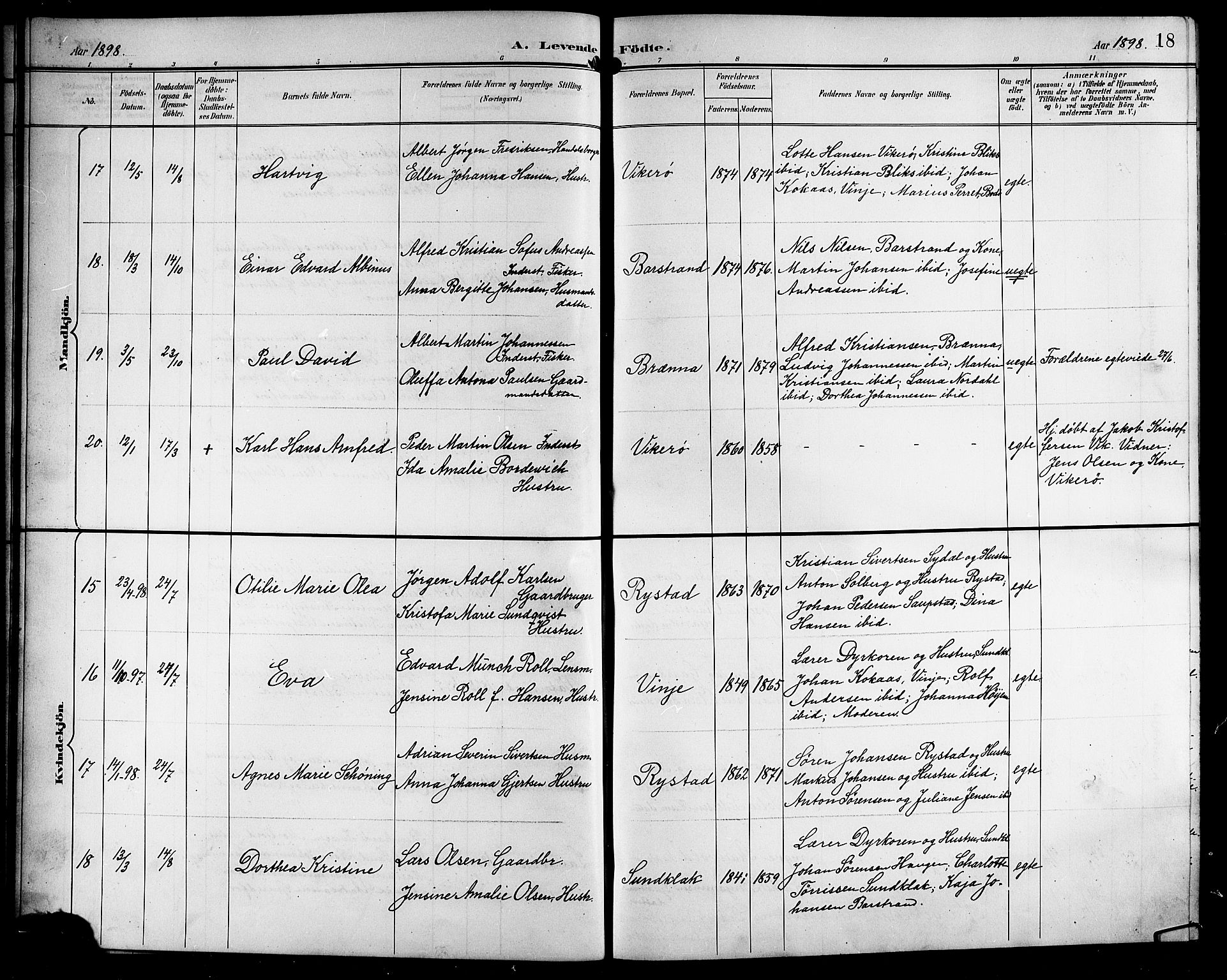 Ministerialprotokoller, klokkerbøker og fødselsregistre - Nordland, AV/SAT-A-1459/876/L1105: Parish register (copy) no. 876C04, 1896-1914, p. 18