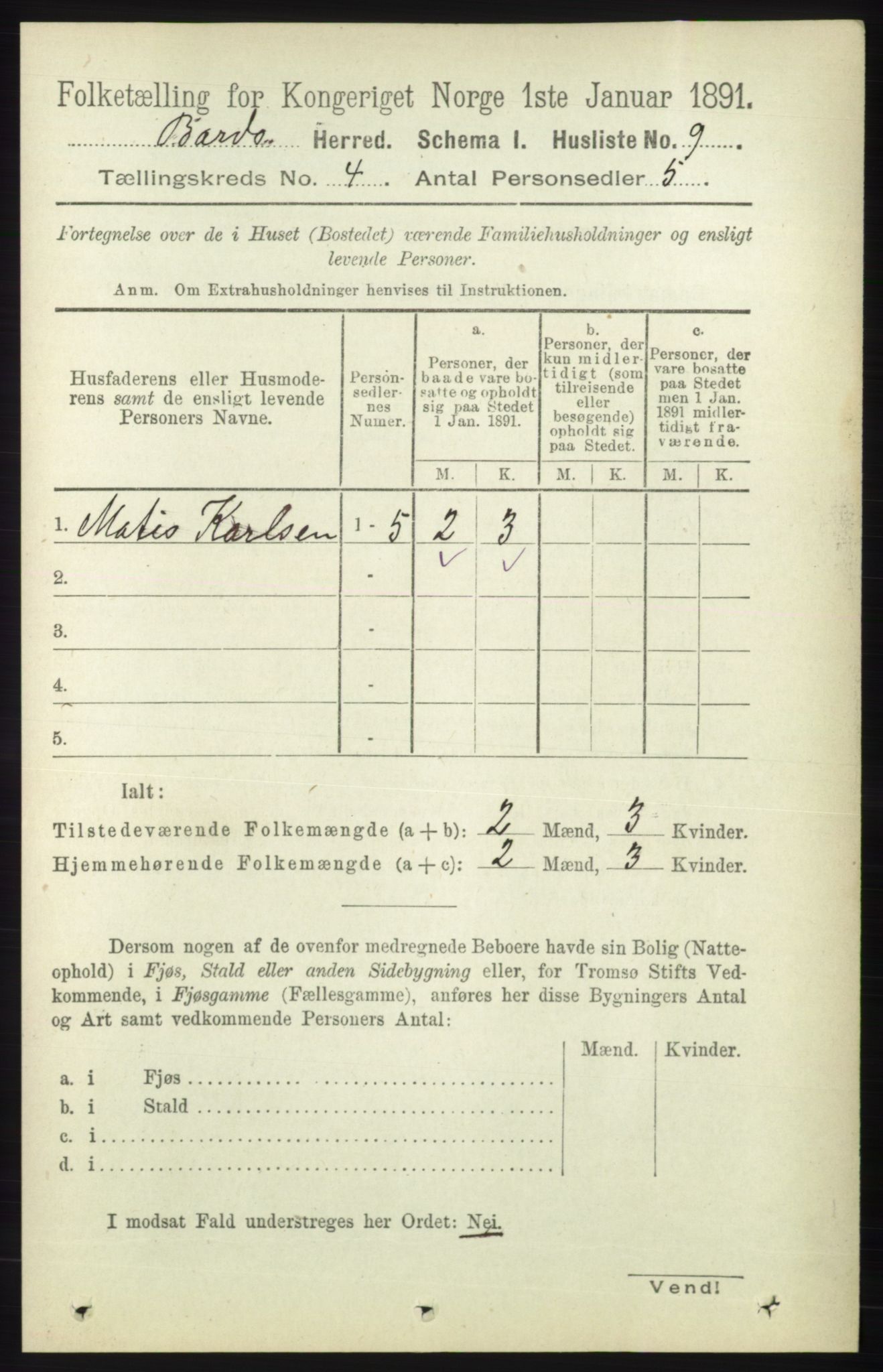 RA, 1891 census for 1922 Bardu, 1891, p. 1284