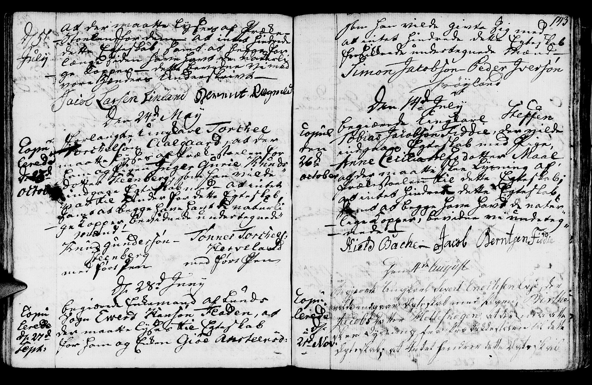 Sokndal sokneprestkontor, AV/SAST-A-101808: Parish register (official) no. A 5, 1806-1826, p. 143