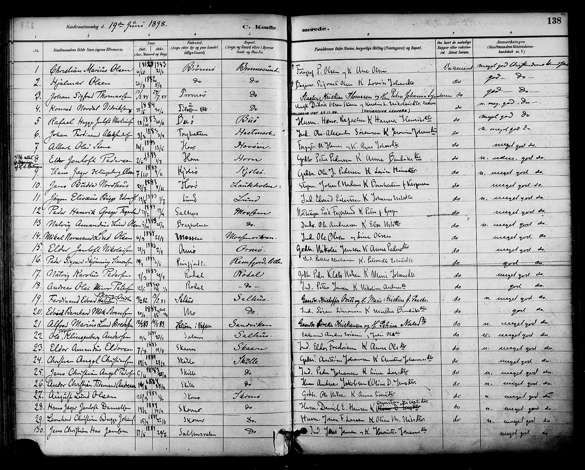 Ministerialprotokoller, klokkerbøker og fødselsregistre - Nordland, SAT/A-1459/813/L0200: Parish register (official) no. 813A10, 1886-1900, p. 138