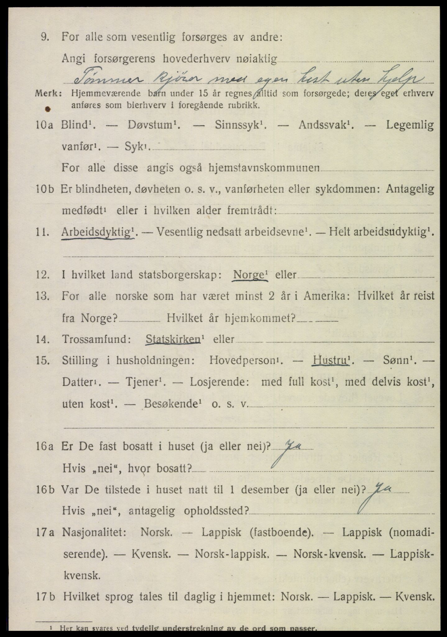 SAT, 1920 census for Snåsa, 1920, p. 4999