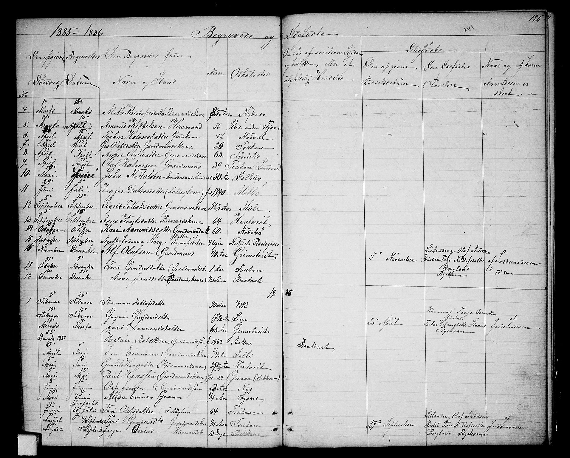 Nissedal kirkebøker, SAKO/A-288/G/Ga/L0002: Parish register (copy) no. I 2, 1861-1887, p. 125