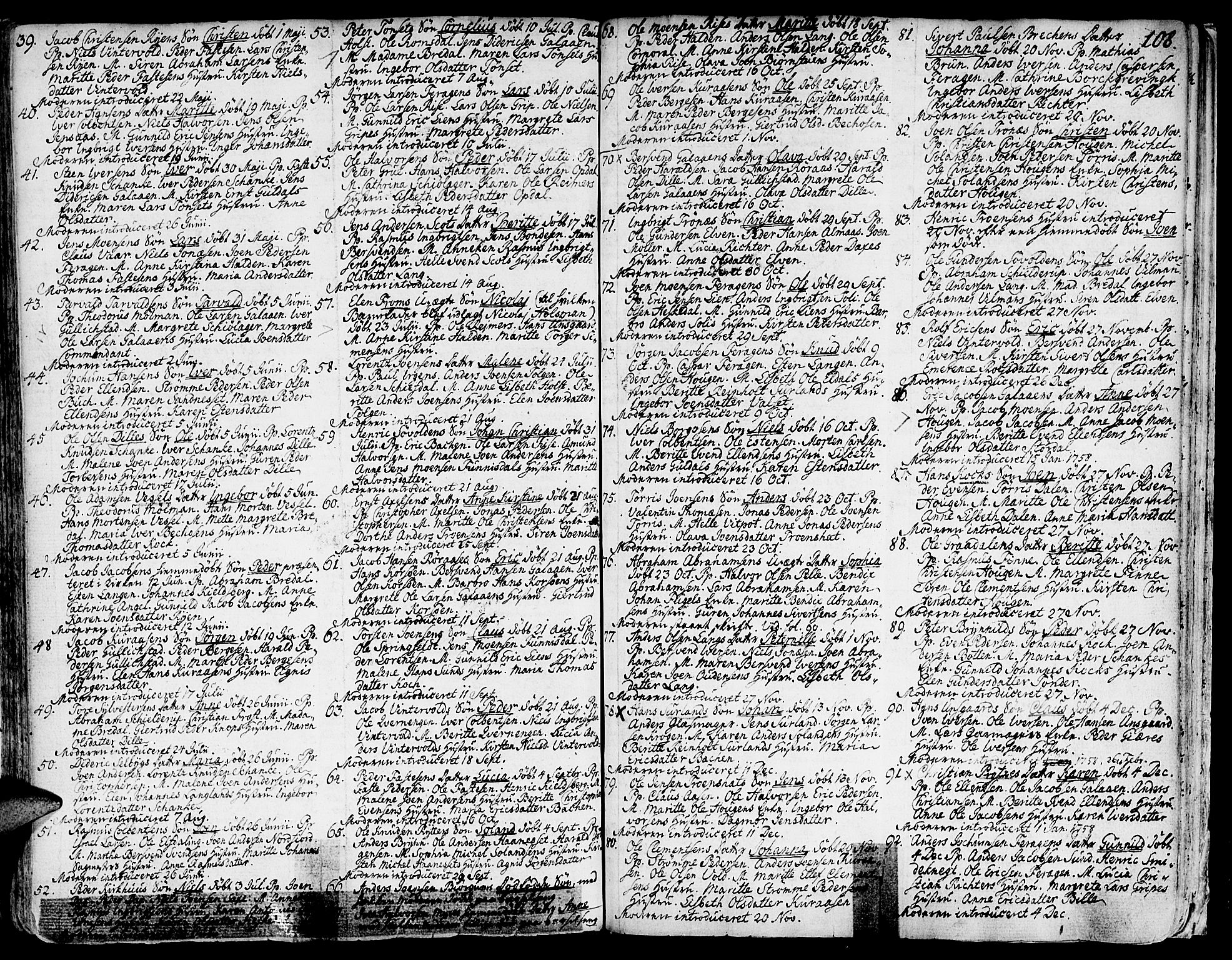 Ministerialprotokoller, klokkerbøker og fødselsregistre - Sør-Trøndelag, SAT/A-1456/681/L0925: Parish register (official) no. 681A03, 1727-1766, p. 108