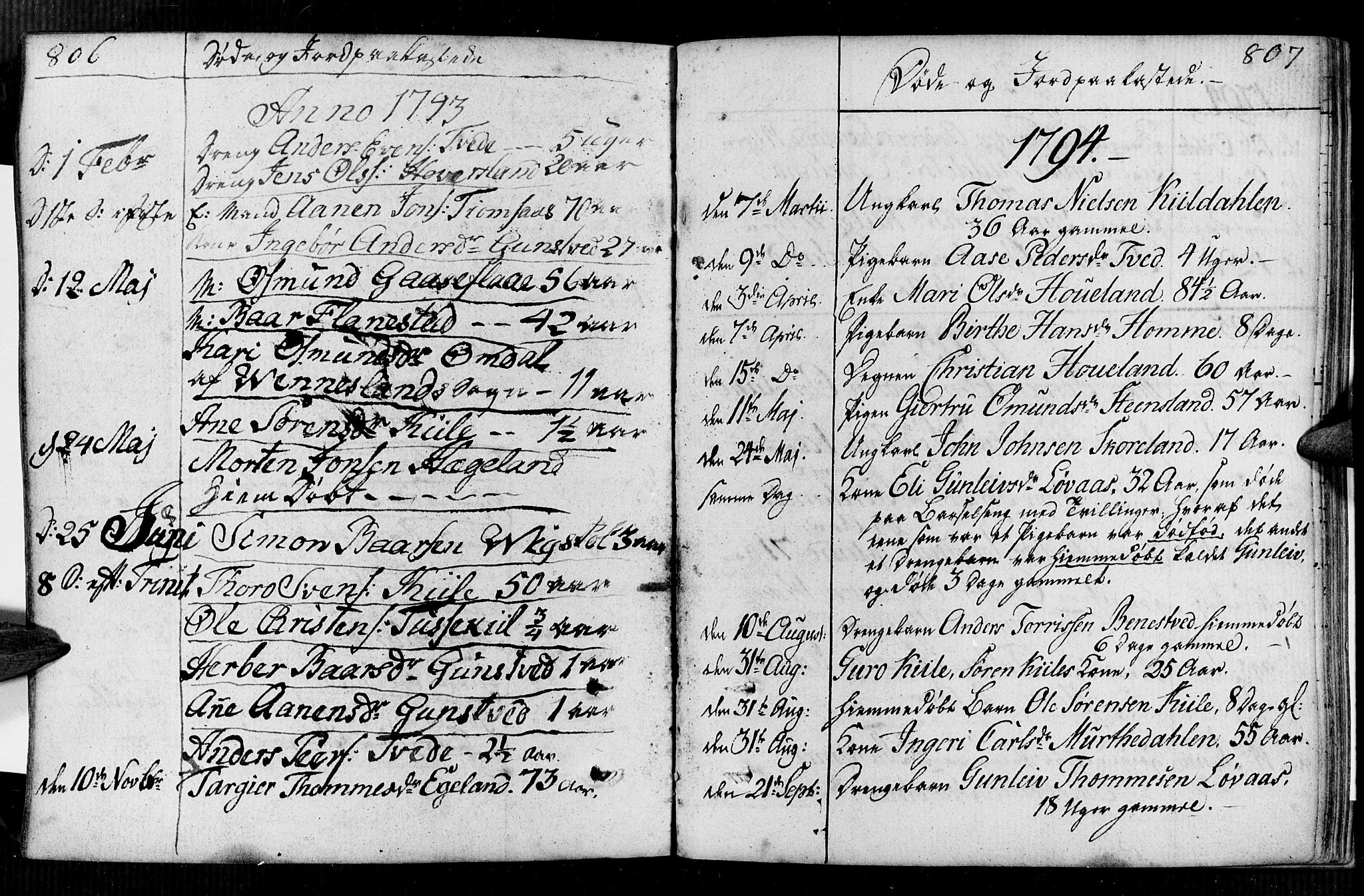 Vennesla sokneprestkontor, AV/SAK-1111-0045/Fa/Faa/L0002: Parish register (official) no. A 2, 1785-1834, p. 806-807