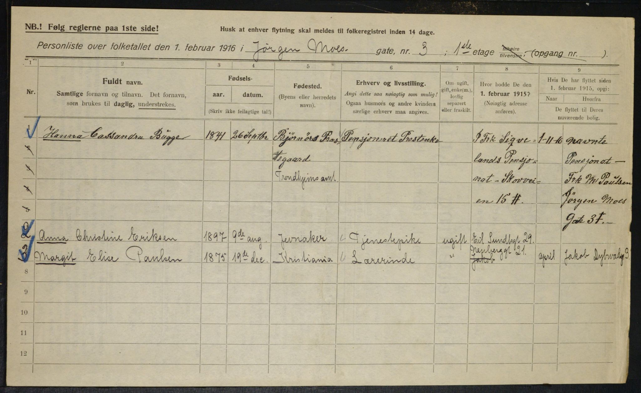 OBA, Municipal Census 1916 for Kristiania, 1916, p. 48845