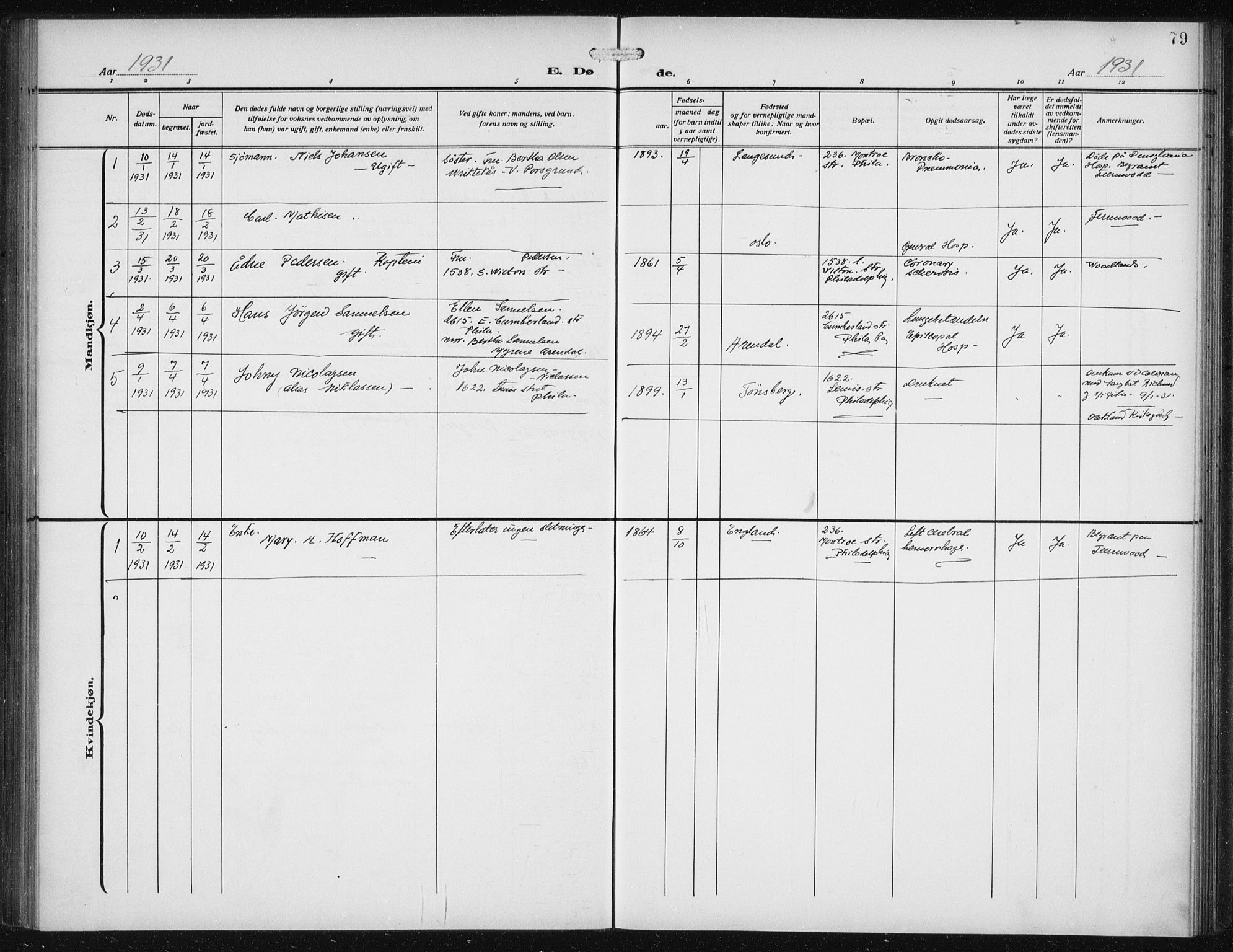Den norske sjømannsmisjon i utlandet/Philadelphia, SAB/SAB/PA-0113/H/Ha/L0001: Parish register (official) no. A 1, 1912-1931, p. 79
