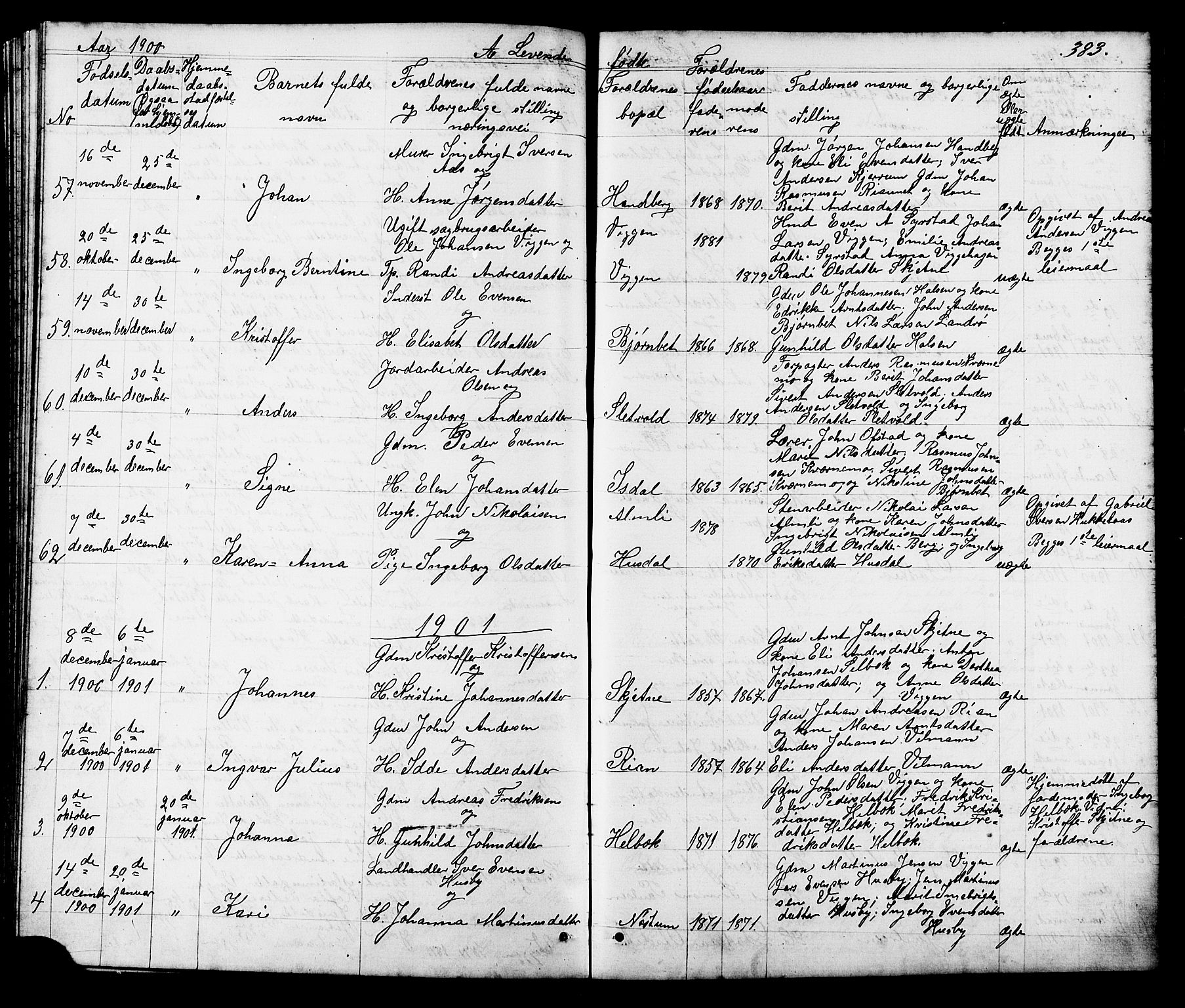 Ministerialprotokoller, klokkerbøker og fødselsregistre - Sør-Trøndelag, SAT/A-1456/665/L0777: Parish register (copy) no. 665C02, 1867-1915, p. 383