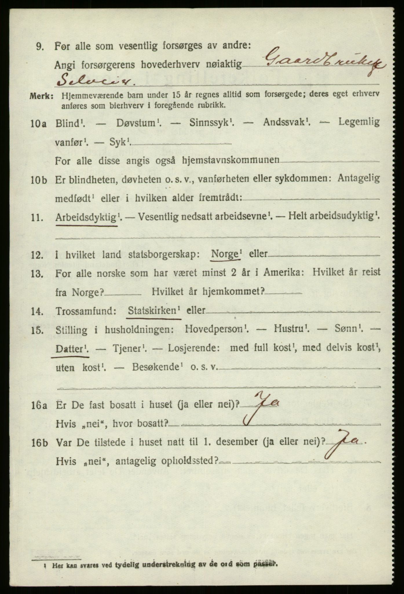 SAB, 1920 census for Gloppen, 1920, p. 7667