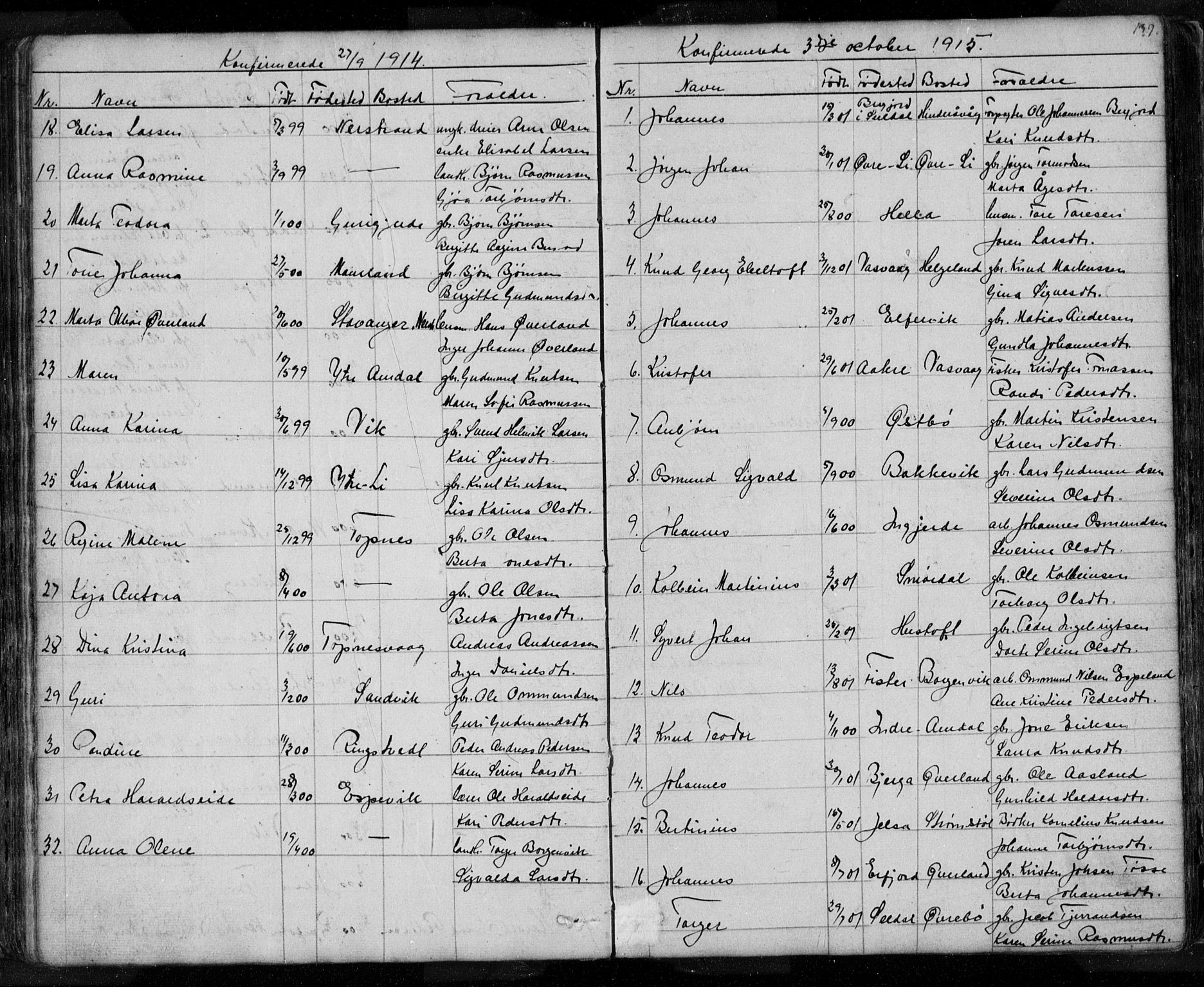 Nedstrand sokneprestkontor, SAST/A-101841/01/V: Parish register (copy) no. B 3, 1848-1933, p. 139