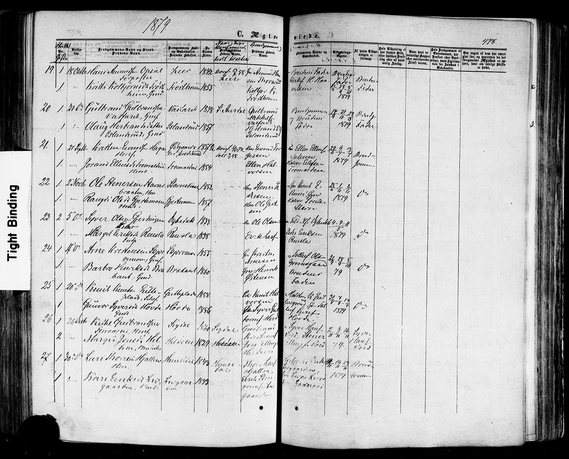 Nes kirkebøker, AV/SAKO-A-236/F/Fa/L0010: Parish register (official) no. 10, 1864-1880, p. 478