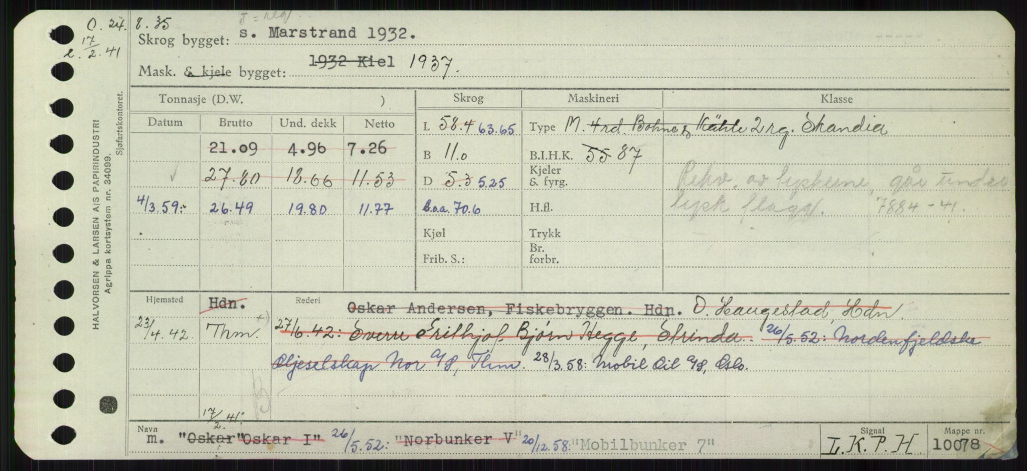 Sjøfartsdirektoratet med forløpere, Skipsmålingen, RA/S-1627/H/Ha/L0004/0001: Fartøy, Mas-R / Fartøy, Mas-Odd, p. 189