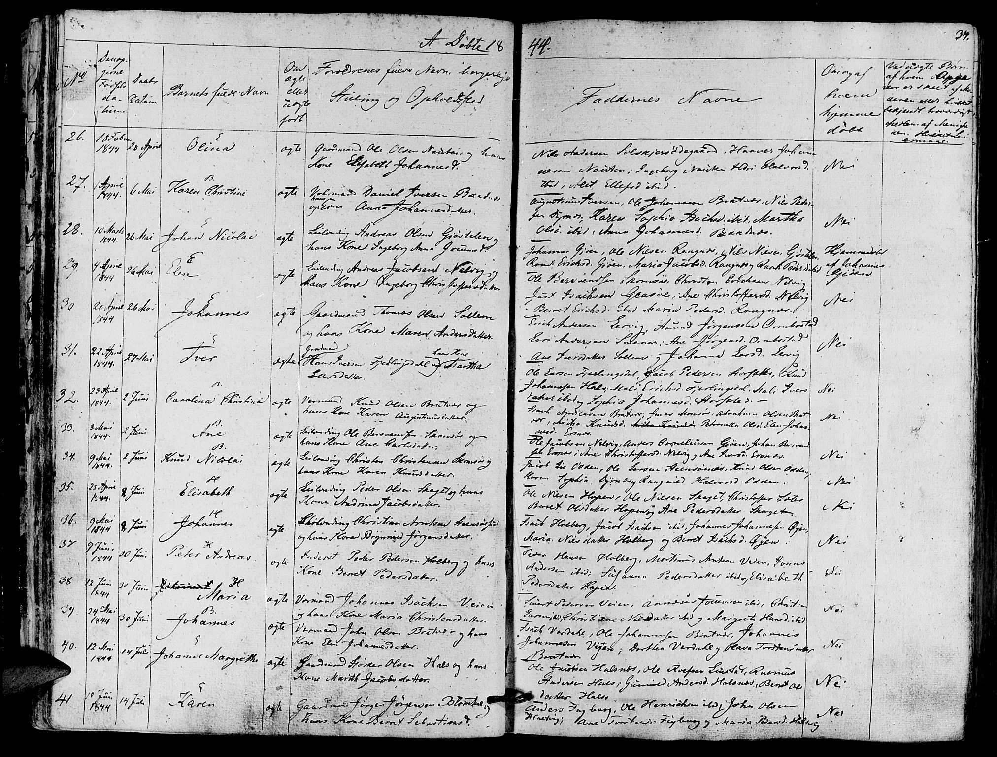 Ministerialprotokoller, klokkerbøker og fødselsregistre - Møre og Romsdal, SAT/A-1454/581/L0936: Parish register (official) no. 581A04, 1836-1852, p. 34