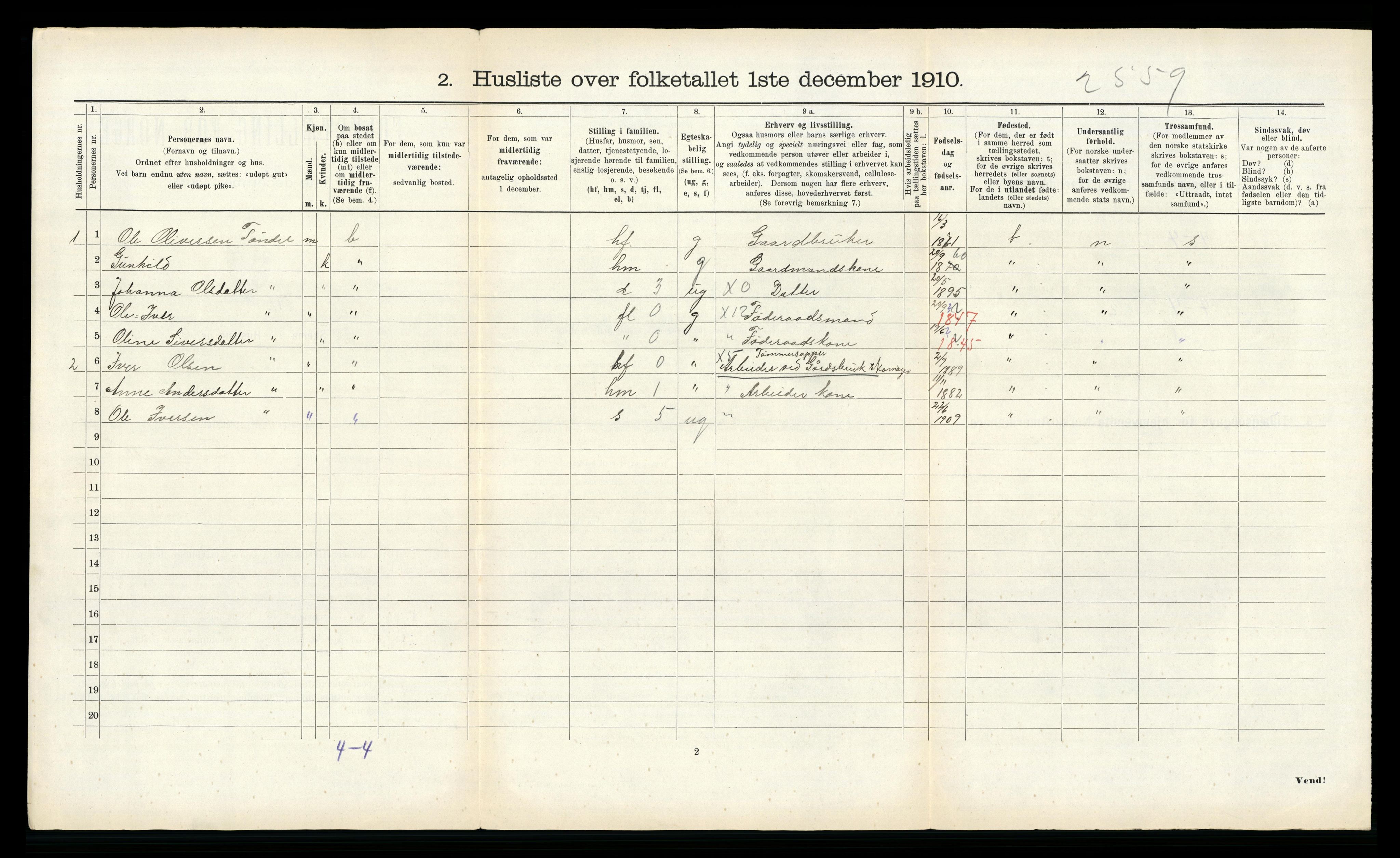 RA, 1910 census for Lensvik, 1910, p. 42