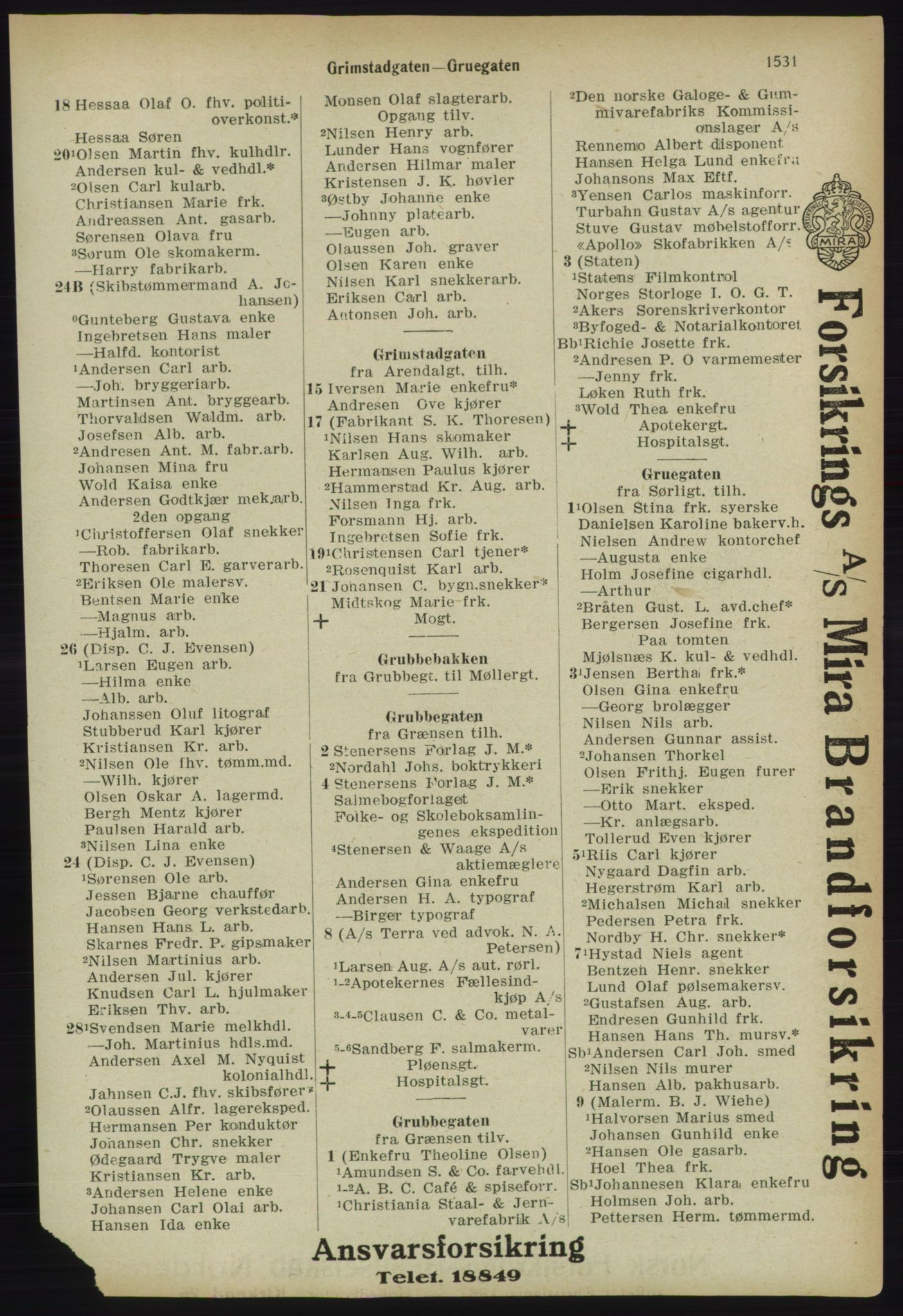 Kristiania/Oslo adressebok, PUBL/-, 1918, p. 1684