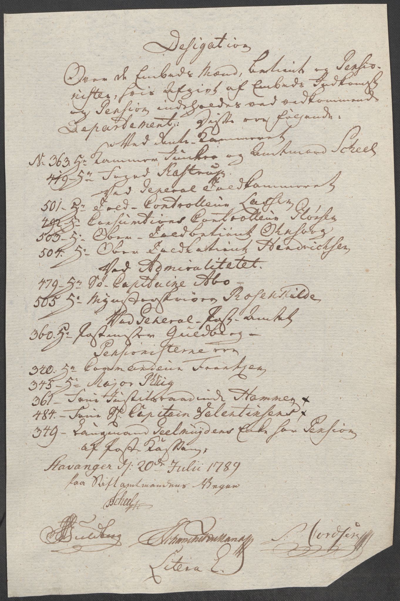 Rentekammeret inntil 1814, Reviderte regnskaper, Mindre regnskaper, AV/RA-EA-4068/Rf/Rfe/L0045: Stavanger, Stjørdal og Verdal fogderi, 1789, p. 15