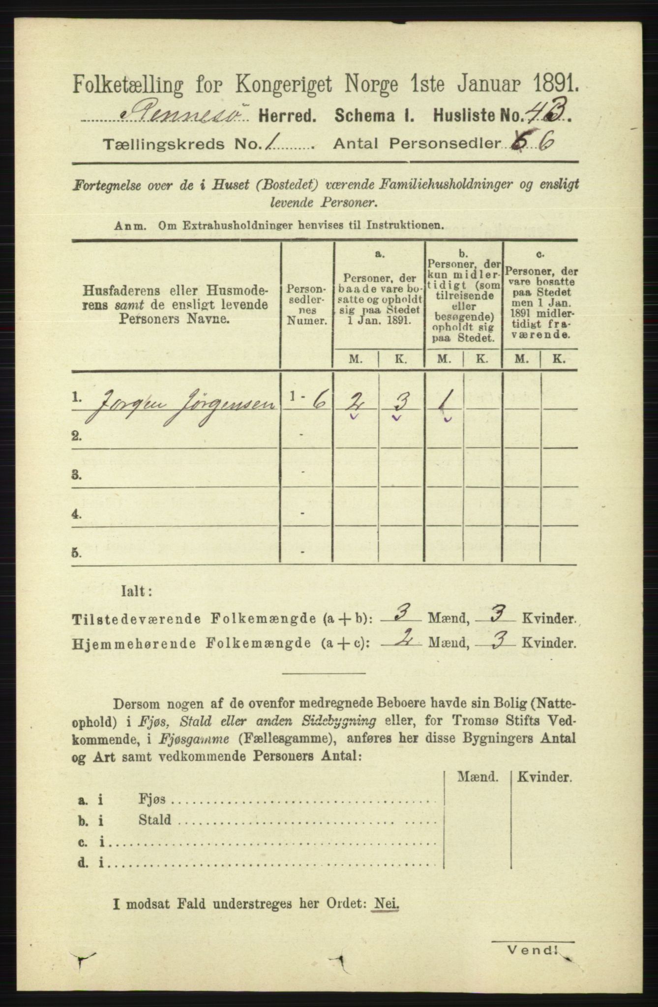 RA, 1891 census for 1142 Rennesøy, 1891, p. 54