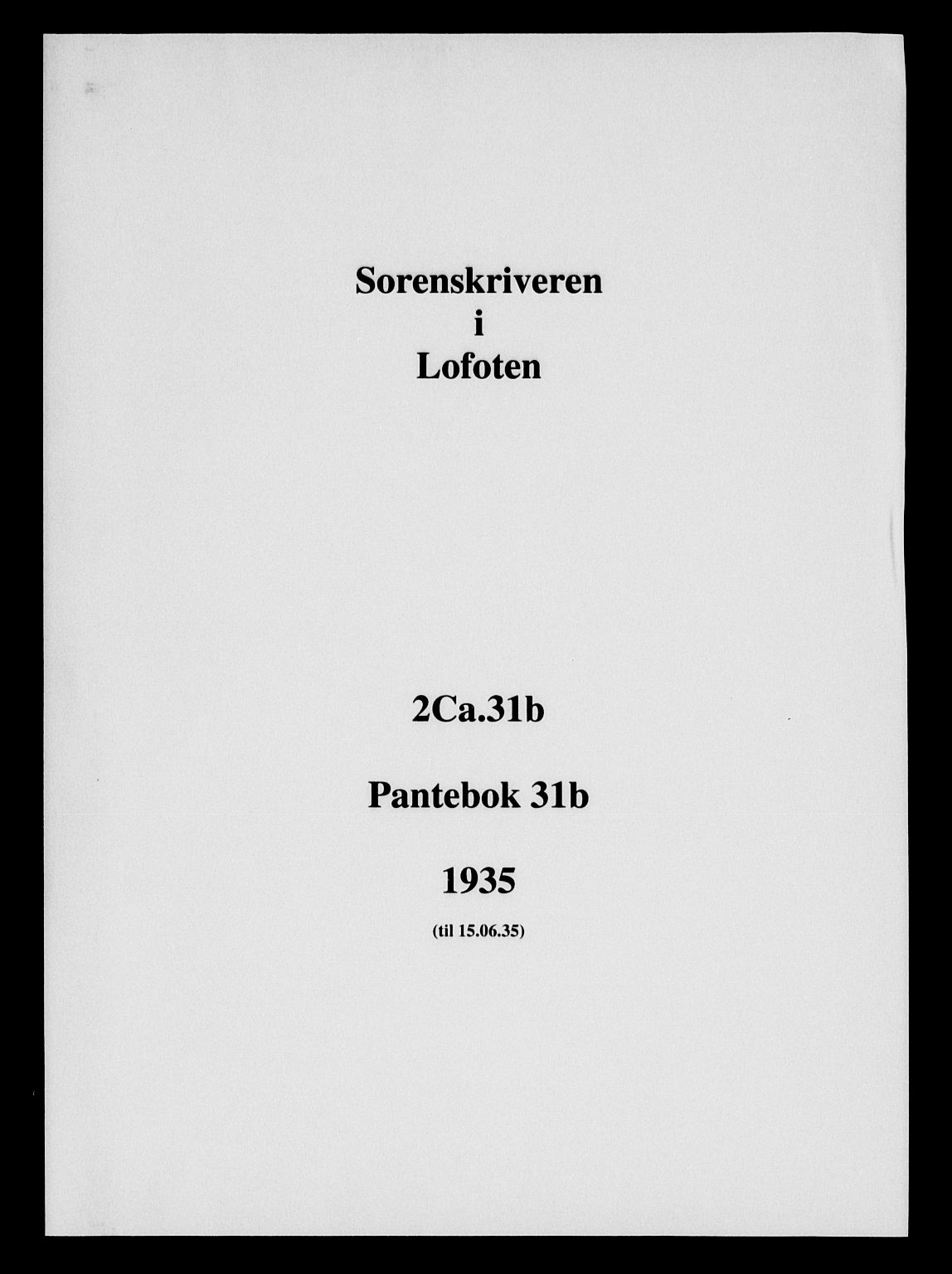 Lofoten sorenskriveri, SAT/A-0017/1/2/2C/L0031b: Mortgage book no. 31b, 1935-1935