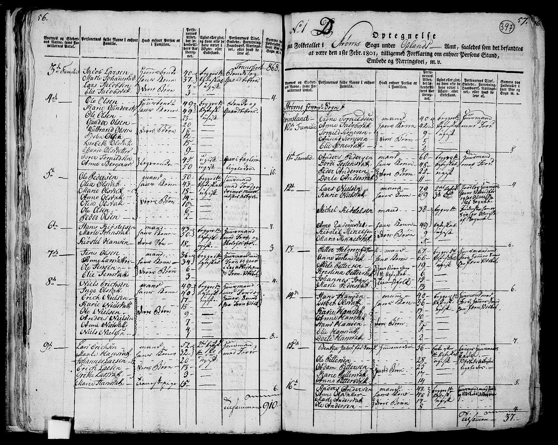 RA, 1801 census for 0419P Strøm, 1801, p. 396b-397a