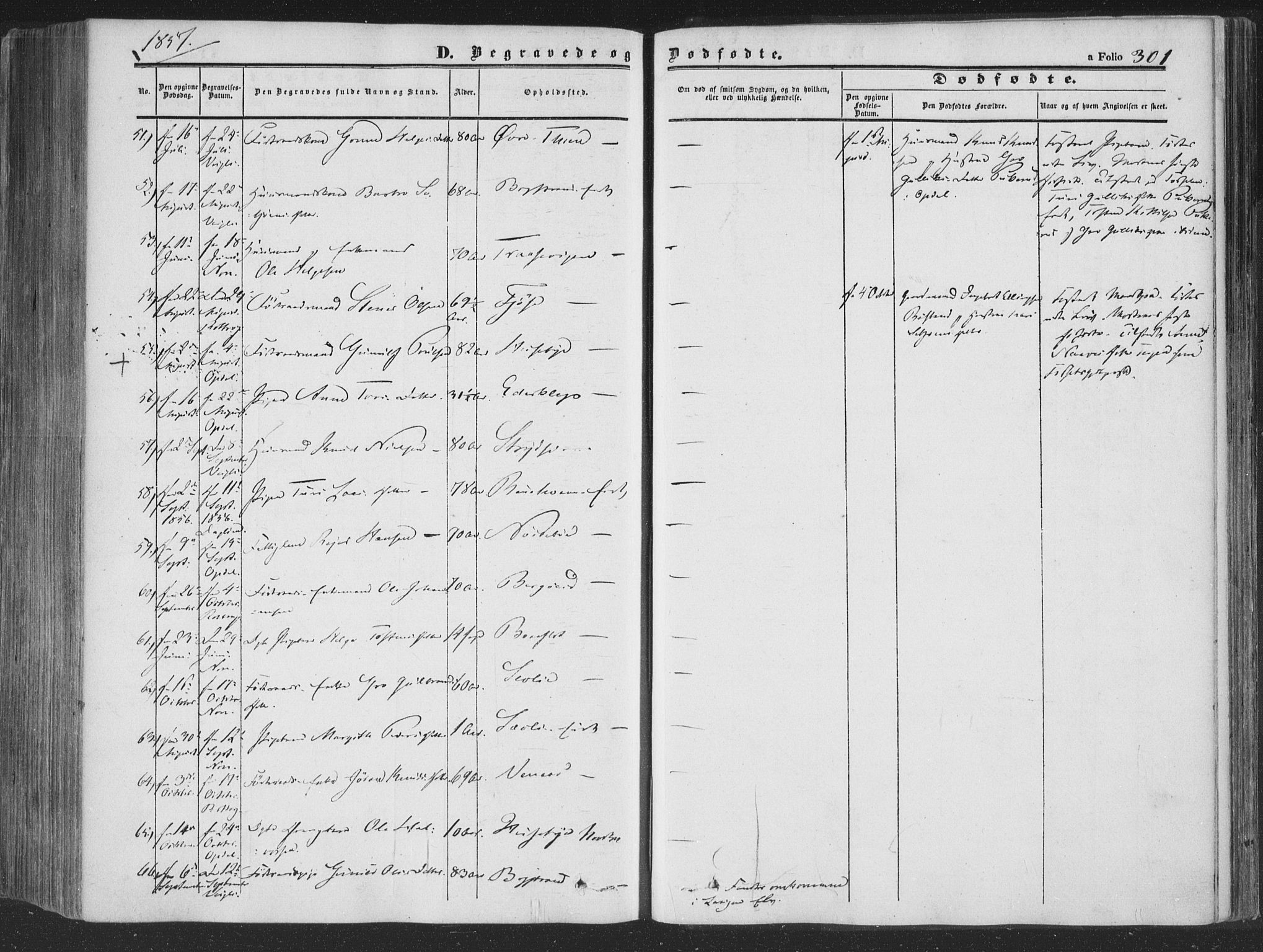 Rollag kirkebøker, AV/SAKO-A-240/F/Fa/L0008: Parish register (official) no. I 8, 1847-1860, p. 301