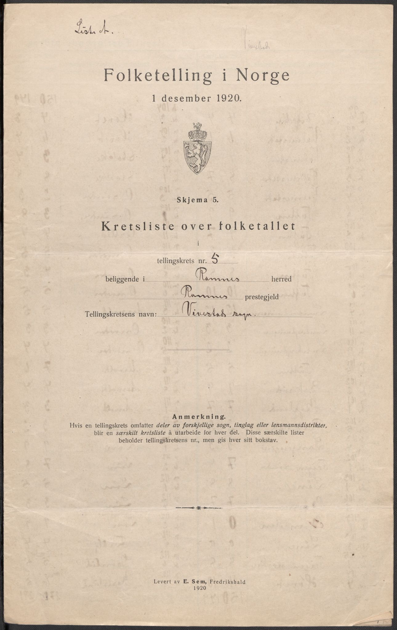 SAKO, 1920 census for Ramnes, 1920, p. 19