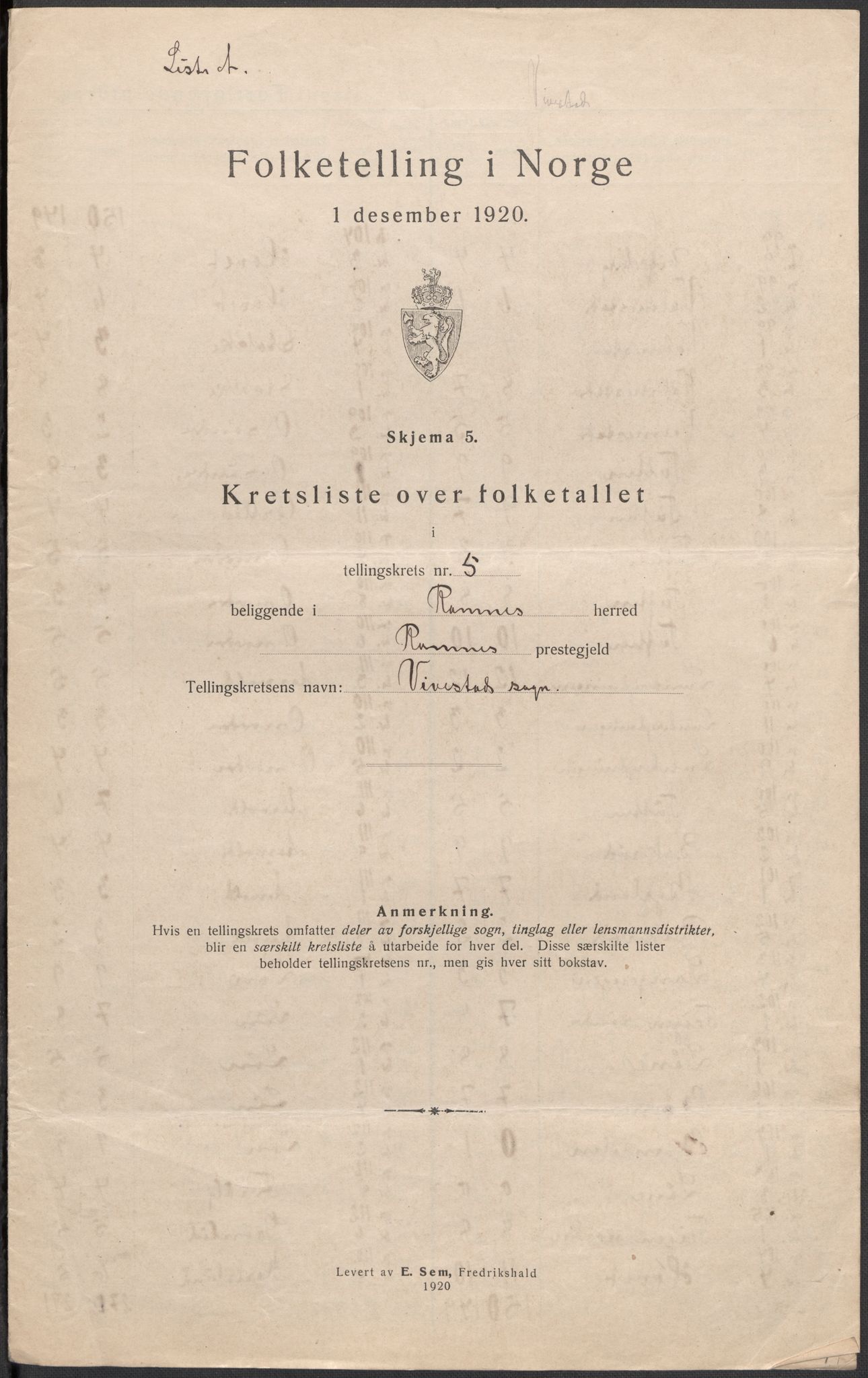 SAKO, 1920 census for Ramnes, 1920, p. 19