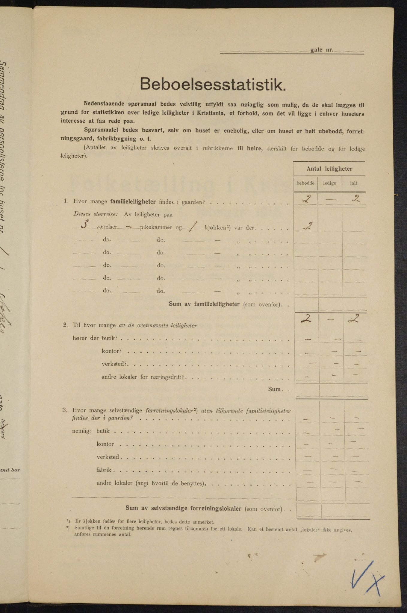 OBA, Municipal Census 1915 for Kristiania, 1915, p. 2576