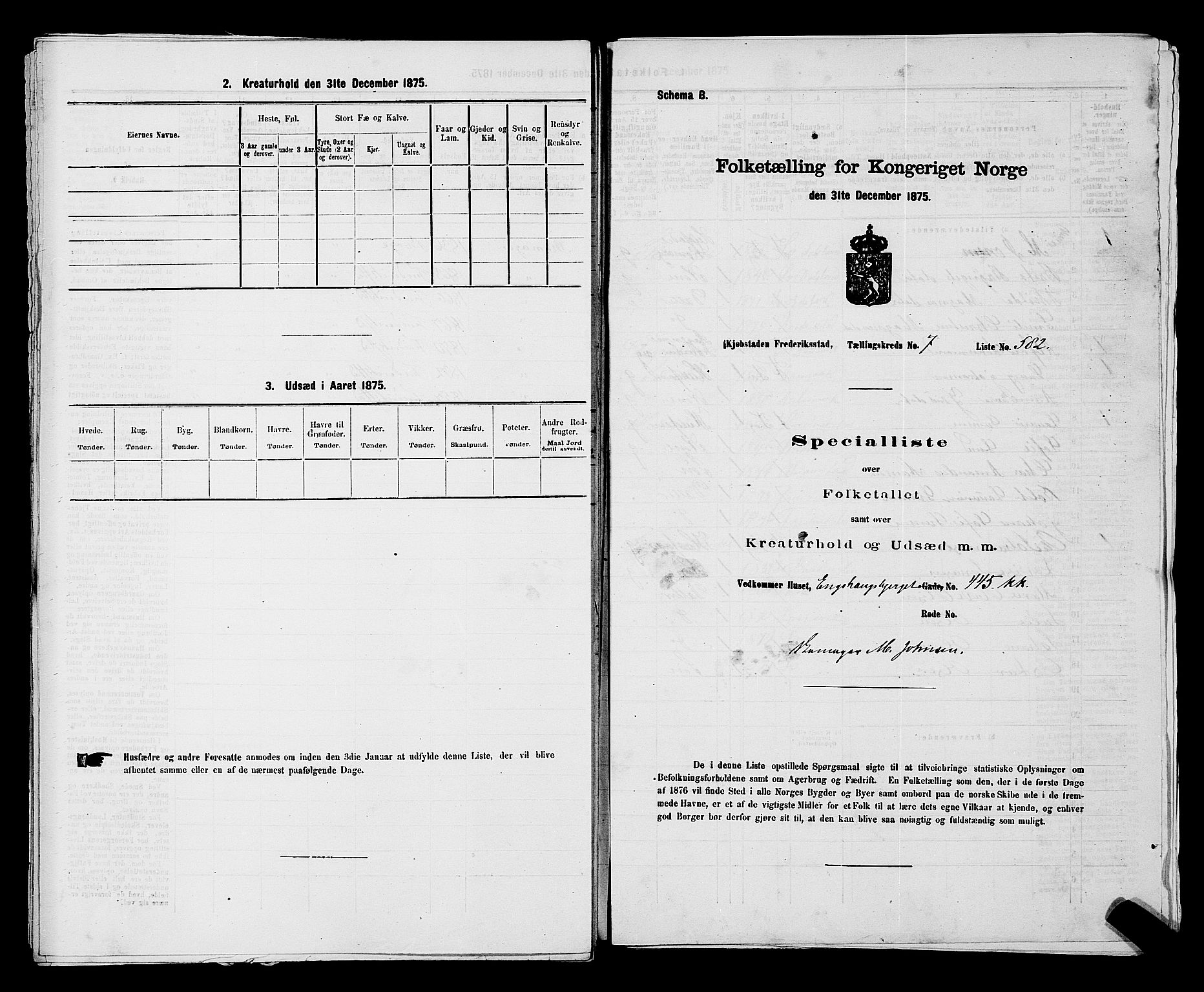 RA, 1875 census for 0103B Fredrikstad/Fredrikstad, 1875, p. 1329