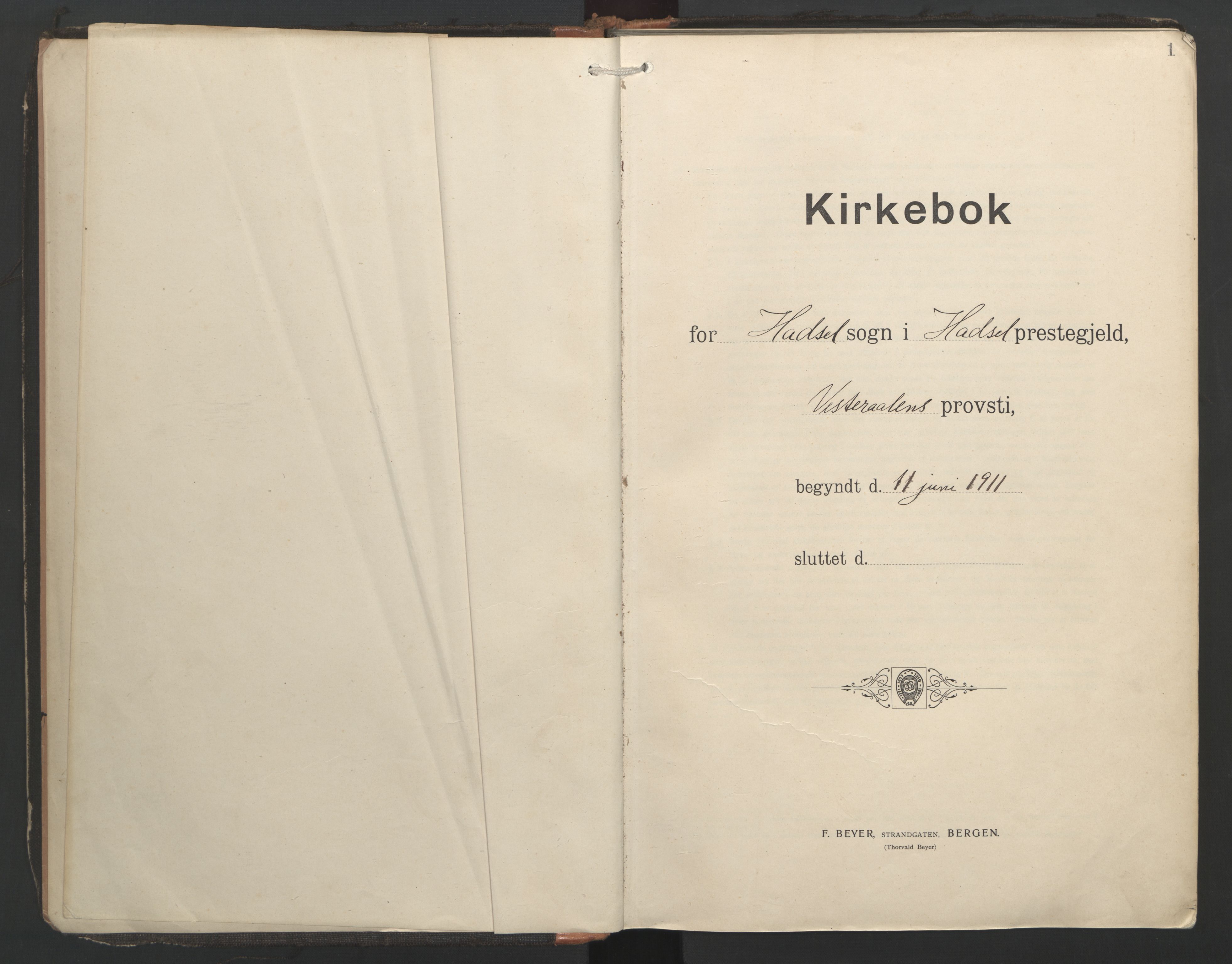 Ministerialprotokoller, klokkerbøker og fødselsregistre - Nordland, AV/SAT-A-1459/888/L1249: Parish register (official) no. 888A15, 1911-1929, p. 1