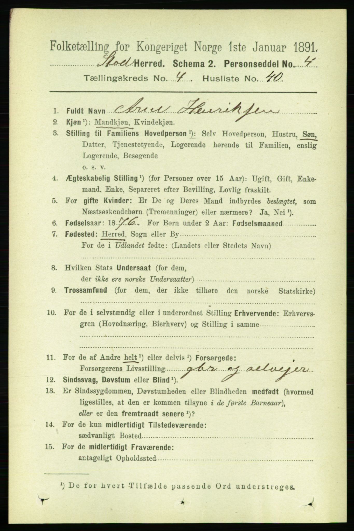 RA, 1891 census for 1734 Stod, 1891, p. 1979