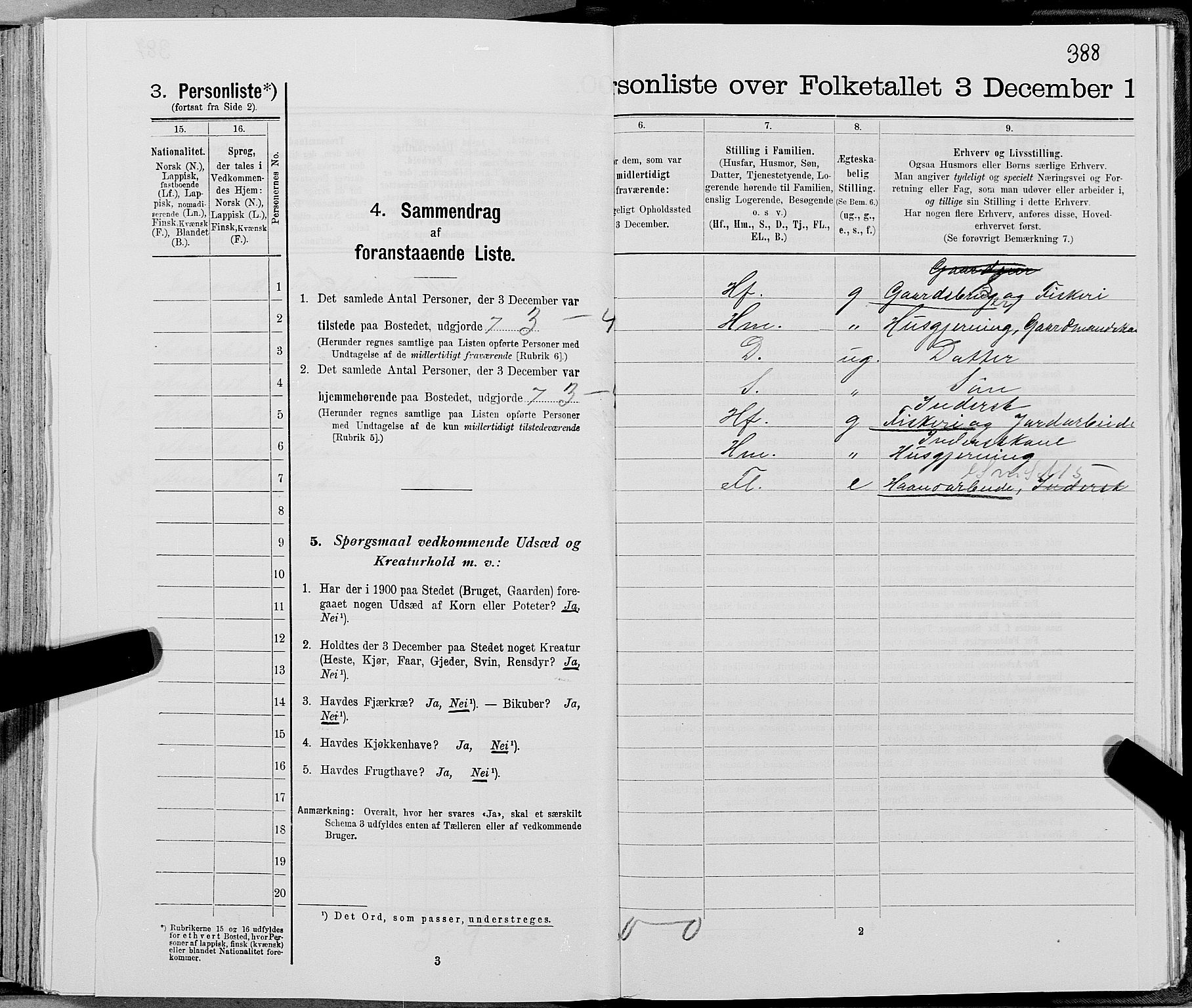 SAT, 1900 census for Gildeskål, 1900, p. 904