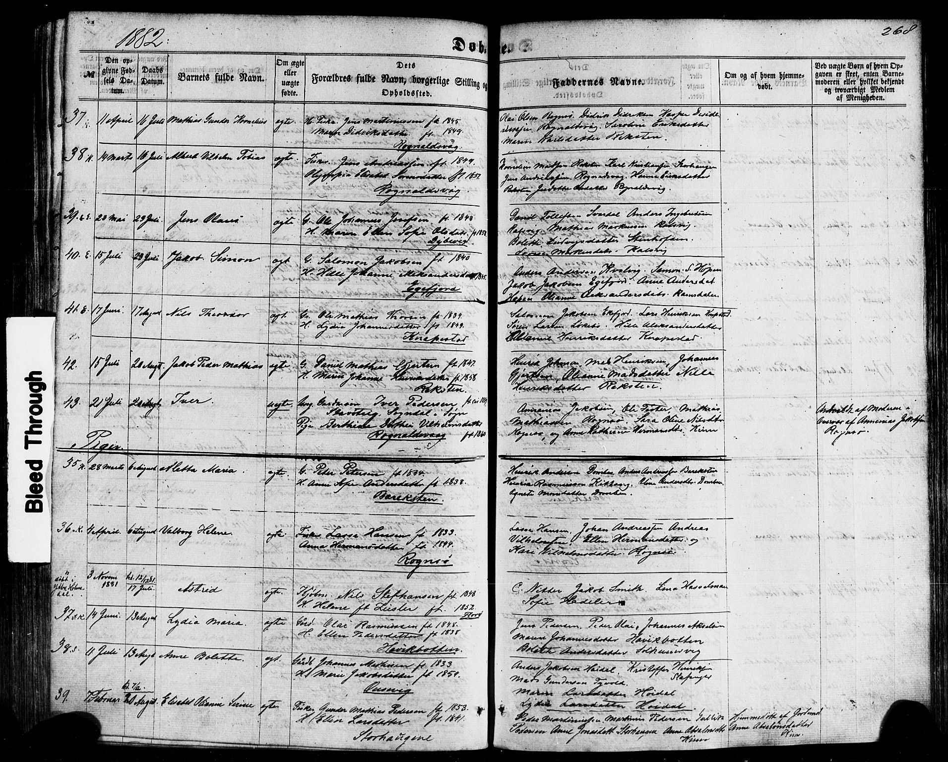 Kinn sokneprestembete, AV/SAB-A-80801/H/Haa/Haaa/L0006: Parish register (official) no. A 6, 1857-1885, p. 268