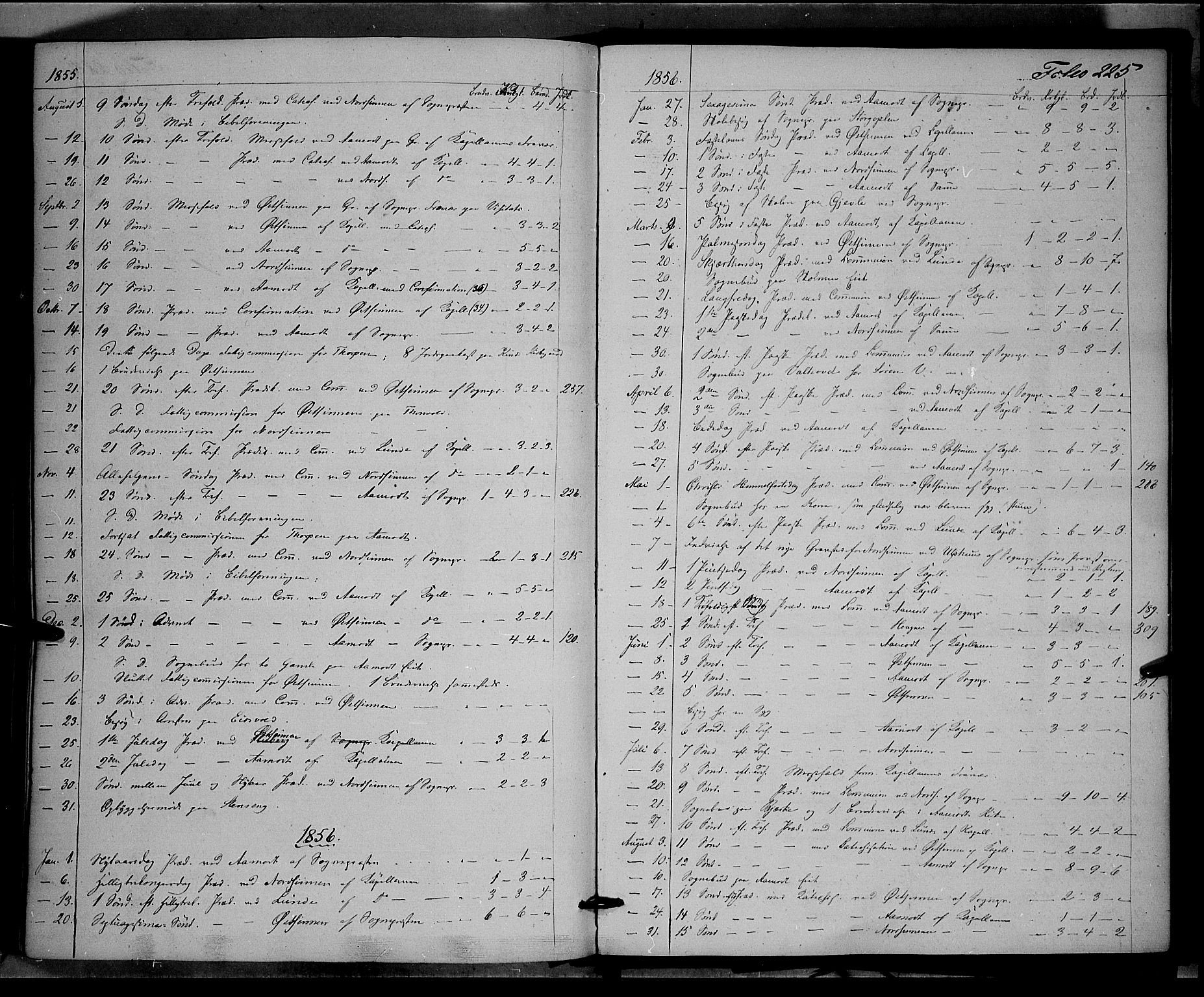 Land prestekontor, AV/SAH-PREST-120/H/Ha/Haa/L0010: Parish register (official) no. 10, 1847-1859, p. 225