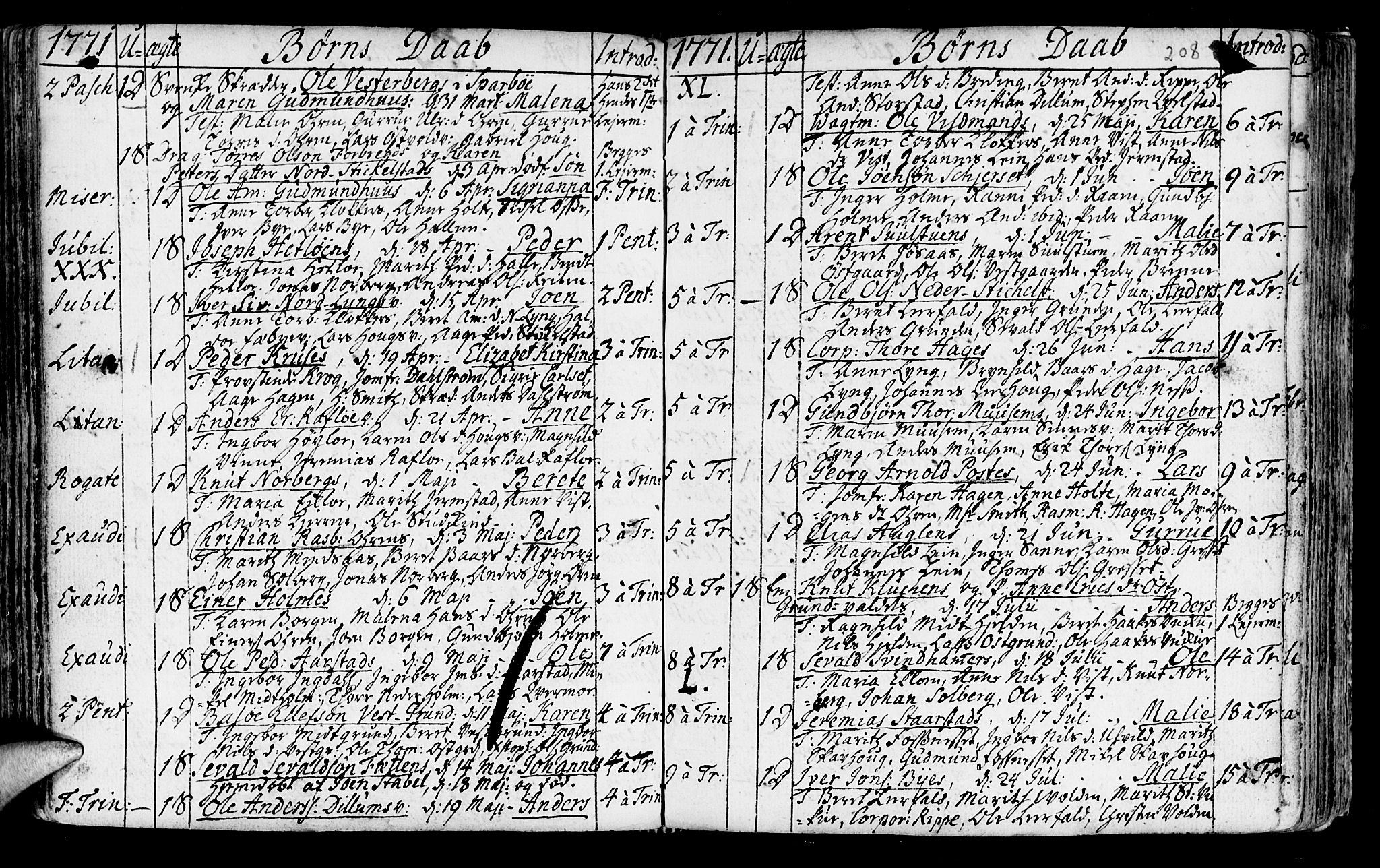 Ministerialprotokoller, klokkerbøker og fødselsregistre - Nord-Trøndelag, SAT/A-1458/723/L0231: Parish register (official) no. 723A02, 1748-1780, p. 208