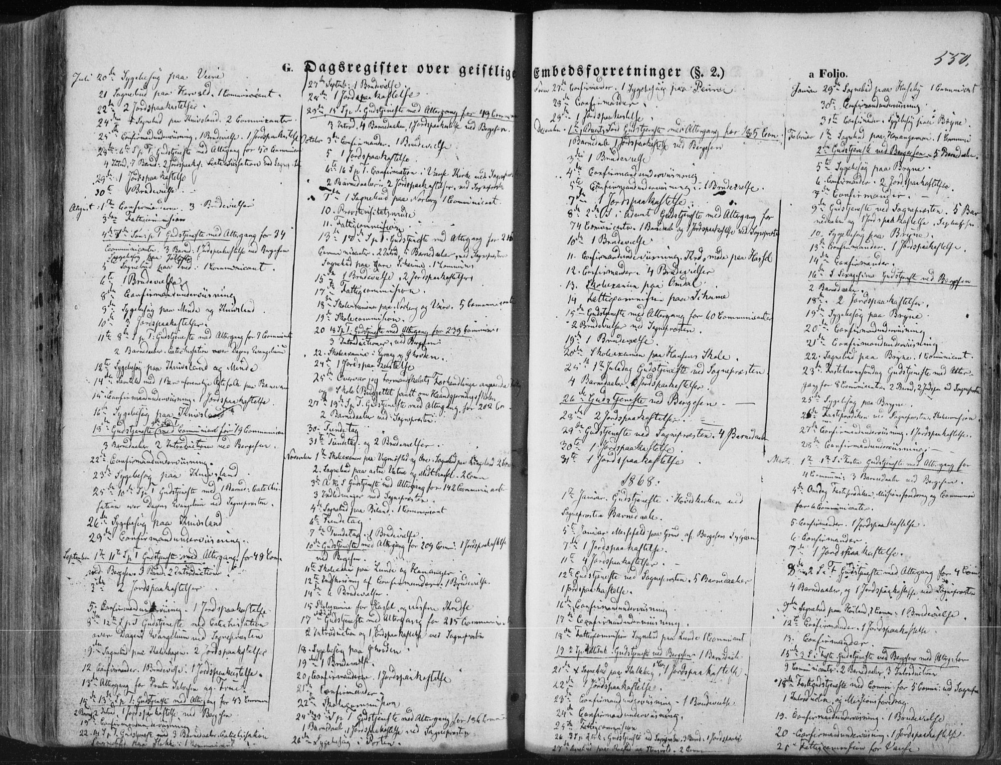 Lista sokneprestkontor, SAK/1111-0027/F/Fa/L0011: Parish register (official) no. A 11, 1861-1878, p. 550