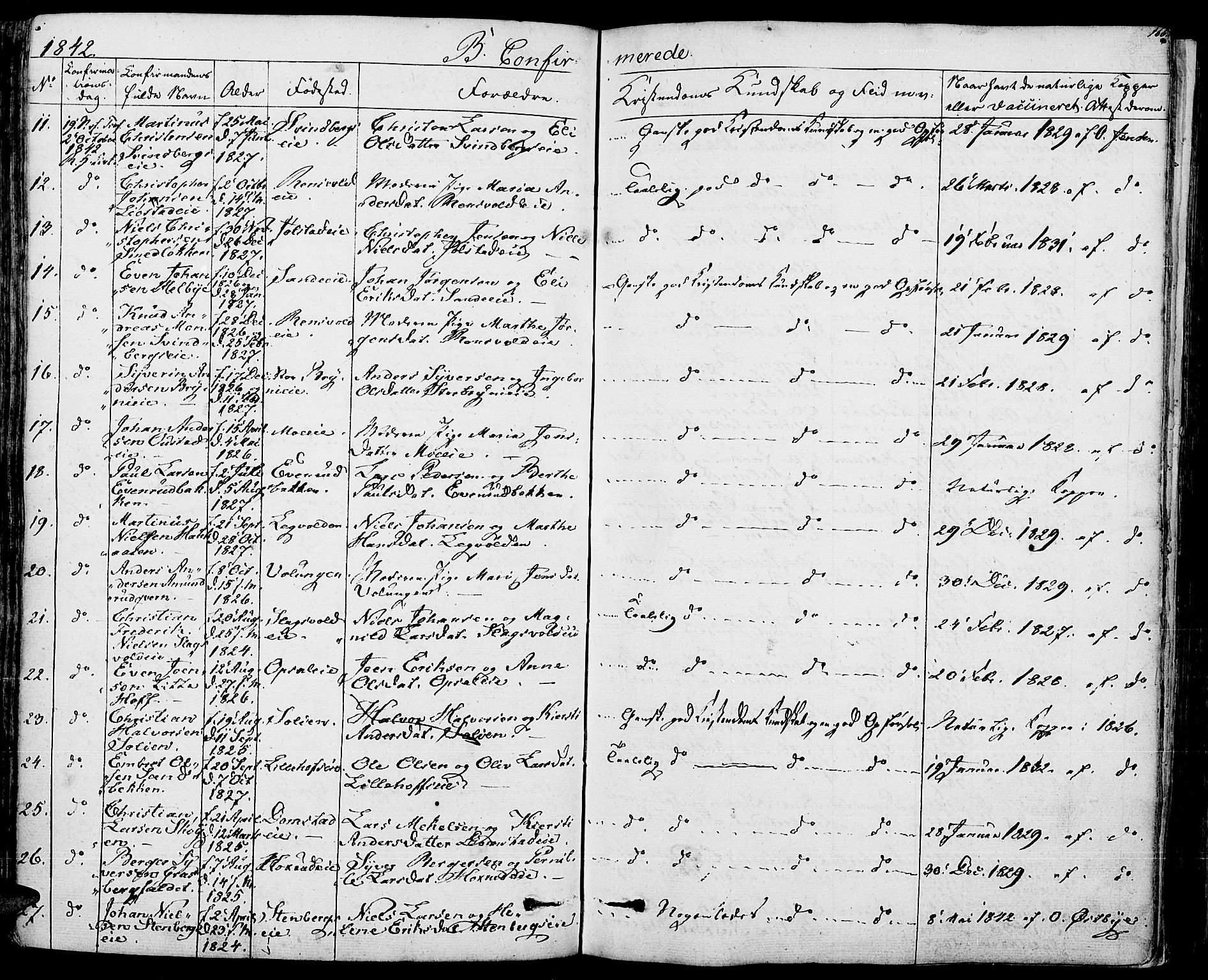 Romedal prestekontor, AV/SAH-PREST-004/K/L0003: Parish register (official) no. 3, 1829-1846, p. 166