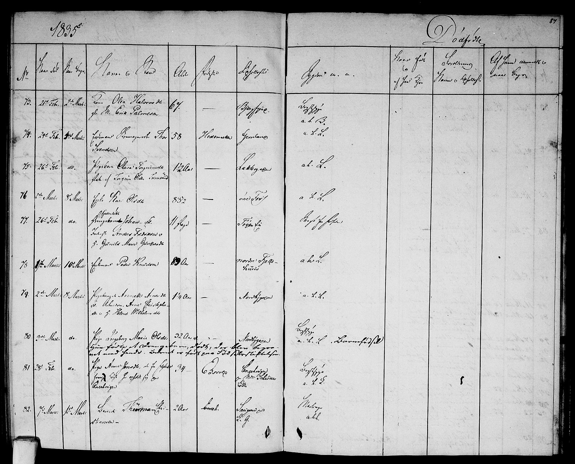 Aker prestekontor kirkebøker, AV/SAO-A-10861/F/L0015: Parish register (official) no. 15, 1832-1836, p. 87