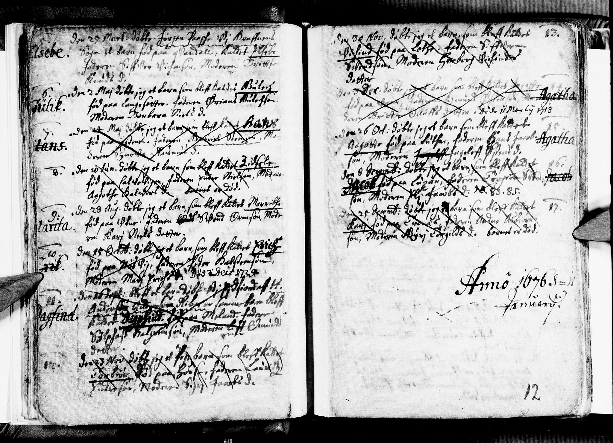 Ullensvang sokneprestembete, AV/SAB-A-78701/H/Haa: Parish register (official) no. A 1 /2, 1669-1719, p. 12