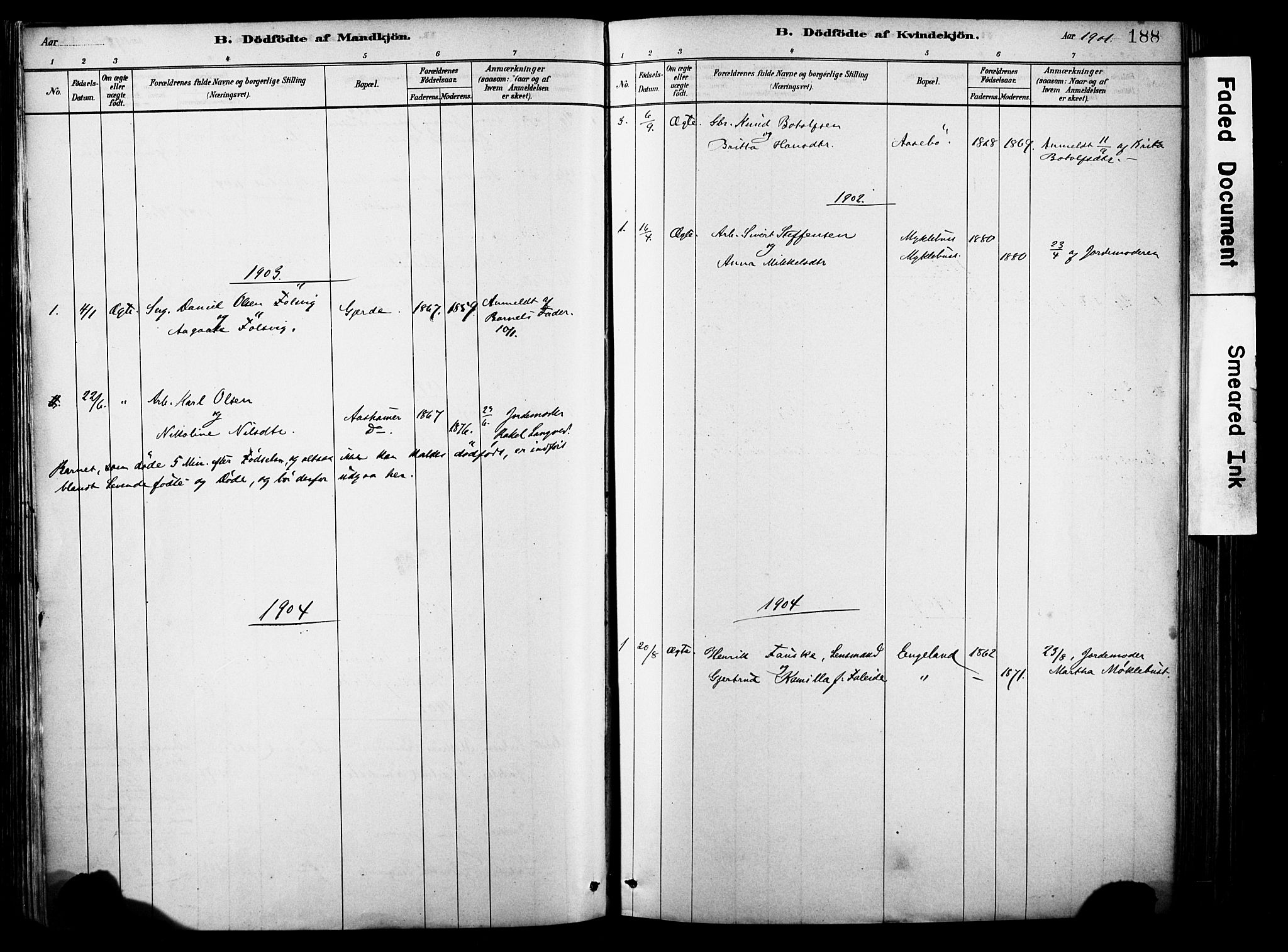 Eid sokneprestembete, AV/SAB-A-82301/H/Haa/Haab/L0001: Parish register (official) no. B 1, 1879-1906, p. 188